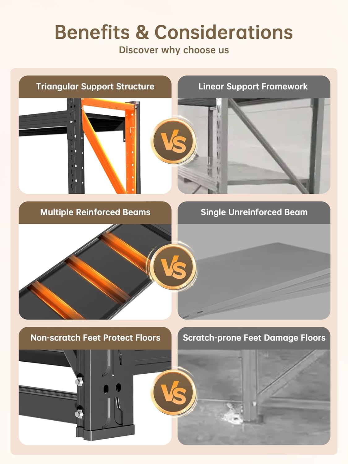 4-Tier Storage Shelves,79" H Heavy-Duty Garage Shelving Unit,Adjustable Industrial Metal Shelf System,4,500lbs Capacity,Tool Organizer for Garage,Workshop,60" W*20" D*79" H,Black
