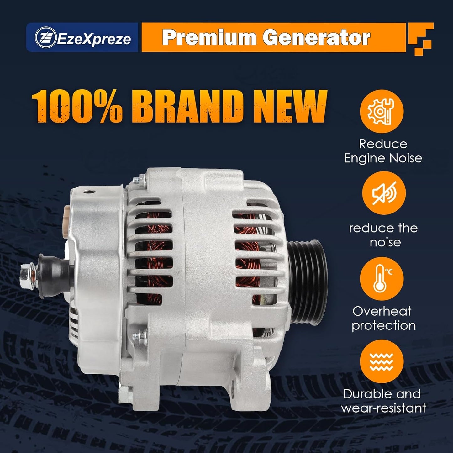 Ezexpreze 11191 New Alternator Replacement For 2006-2012 Kia Hyundai 3.3 3.8L,06-11 Azera,06-10 Santa Fe Sonata, 07-10 Entourage Veracruz, 07-09 Kia Sorento, 06-09 Sedona, 10-11 Borrego, V6