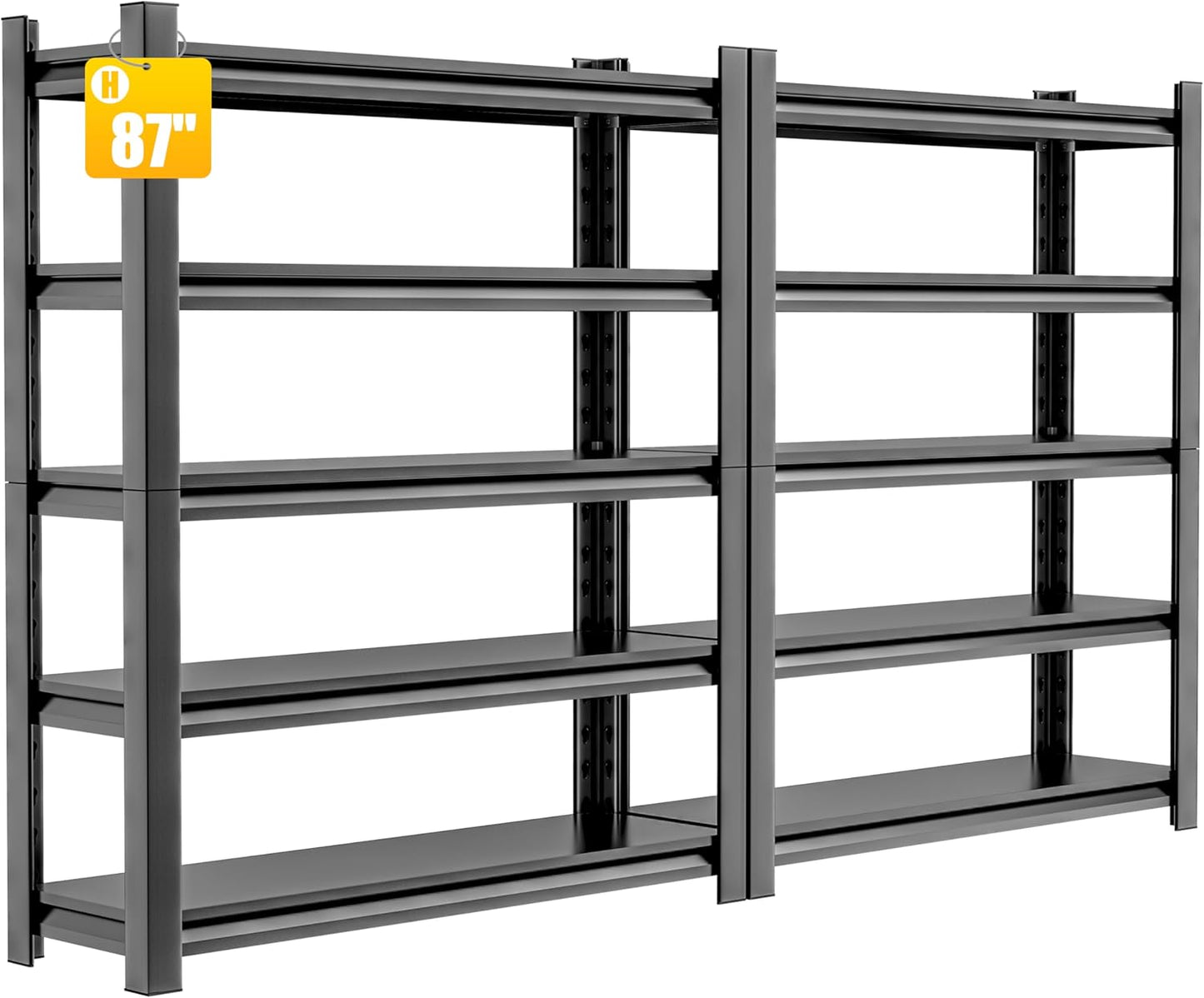 2 Sets Garage Shelving Unit 24"D x 48"W x 87"H Heavy Duty Storage Shelves Easy Assembly 5 Tier Adjustable Metal Shelving Utility Shelf Rack Garage Storage Organizer for Garage, Basement, Warehouse