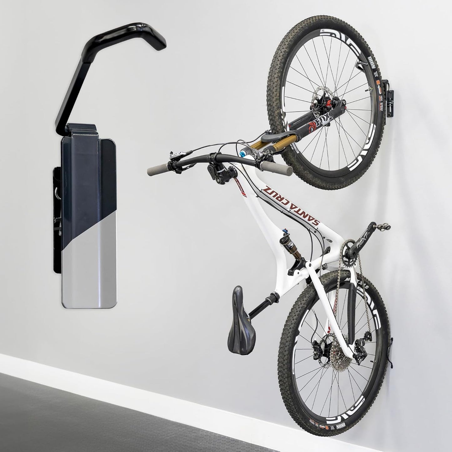 StoreYourBoard Bike Swivel Rack – Wall Mounted Garage Bike Storage, Vertical Hanger with 120° Swing Design & Stopper, Space-Saving Indoor Wall Mount – Fits Kids Bikes, BMX & More