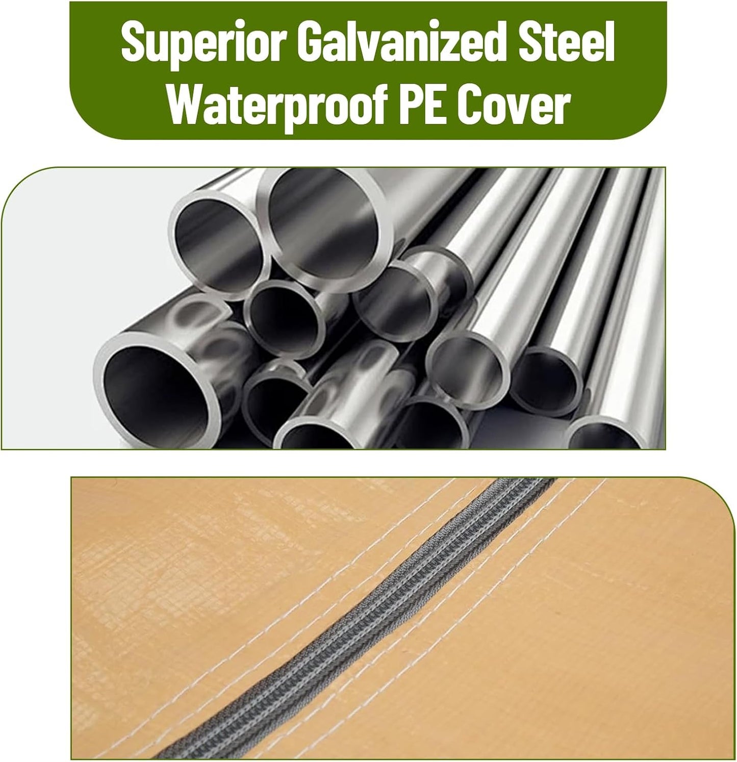 10 x 20FT Heavy Duty Carport with Roll-Up Windows, Portable Garage with Removable Sidewalls & Doors, Portable Car Tent Garage with Roll-Up Windows and All-Season Tarp, for Car, Truck,