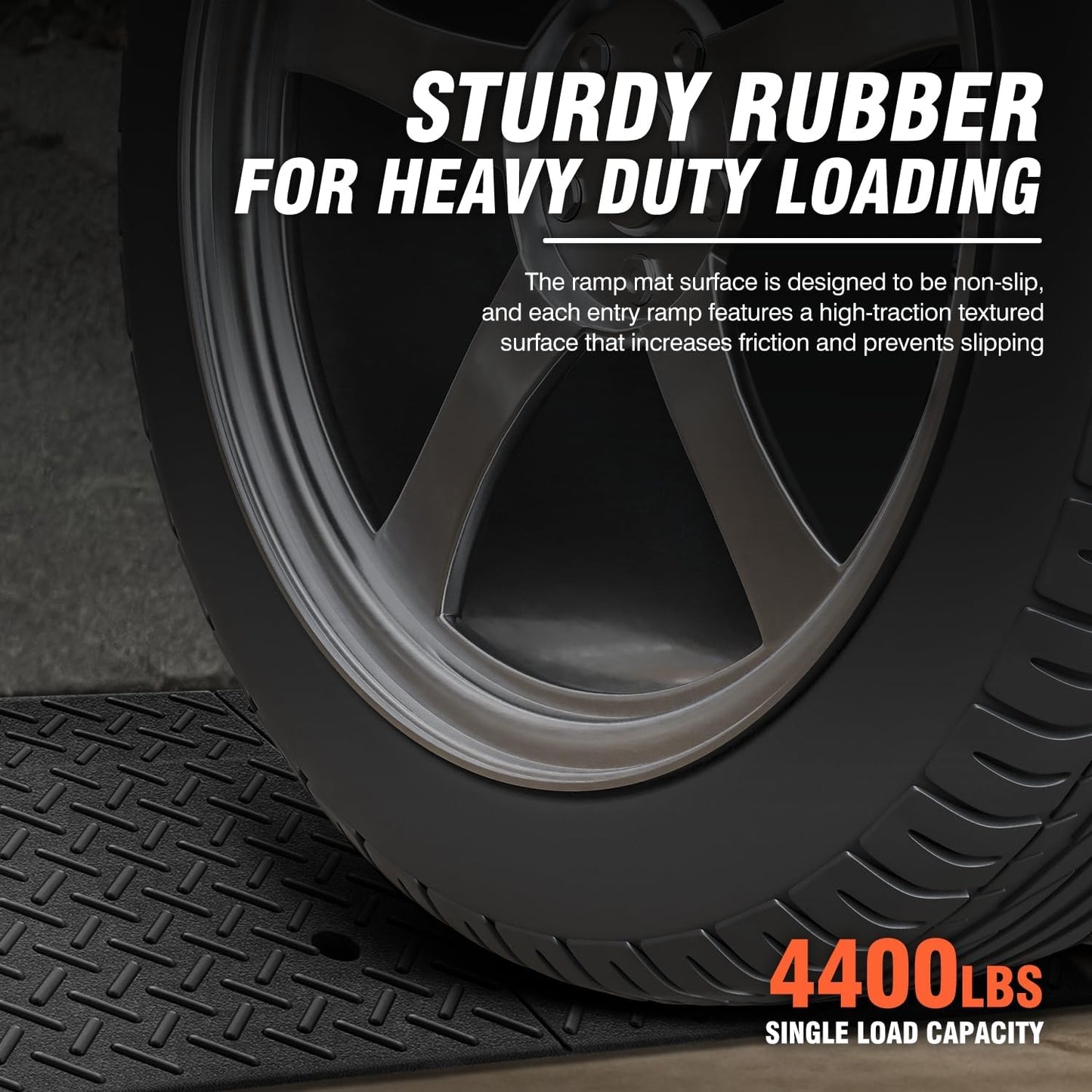 DNA MOTORING 6.3" Rise Rubber Curb Ramp Heavy Duty Loading Driveway Ramp Threshold Ramp 39 in L x 19.5 in W x 6.3 in H for Loading Dock, Warehouse, Wheelchair, Motorcycles, Cars, TOOLS-00652