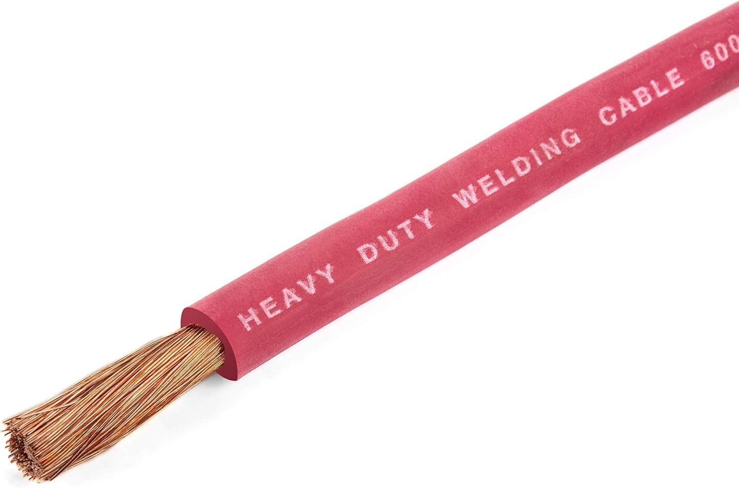 EWCS 2 Gauge Premium Extra Flexible Welding Cable 600 Volt - Red - 25 Feet - Made in The USA