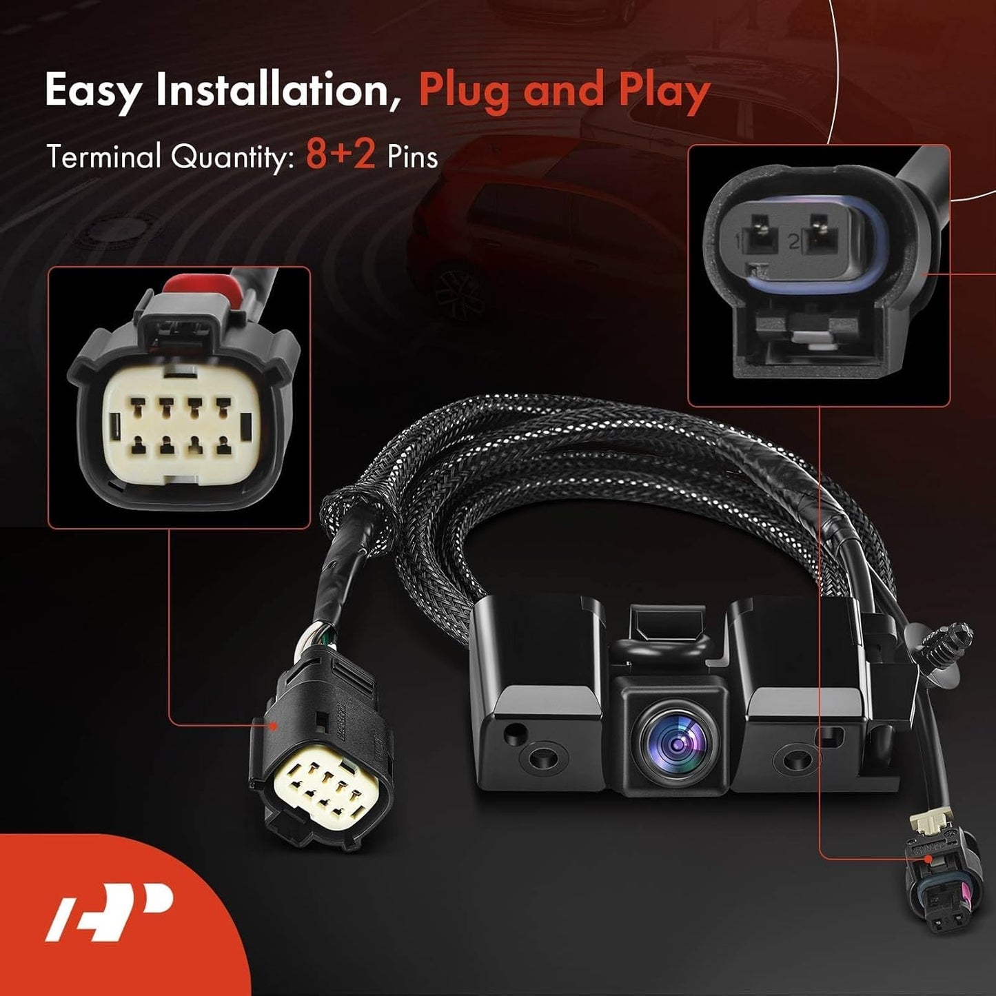 A-Premium Rear View Backup Camera - Compatible with Chevy Silverado 1500 2500 3500 (2016-2019), GMC Sierra 1500 2500 3500 (2016-2019) - Replaces# 84062896, GM1960102 - Rear Park Assist Camera