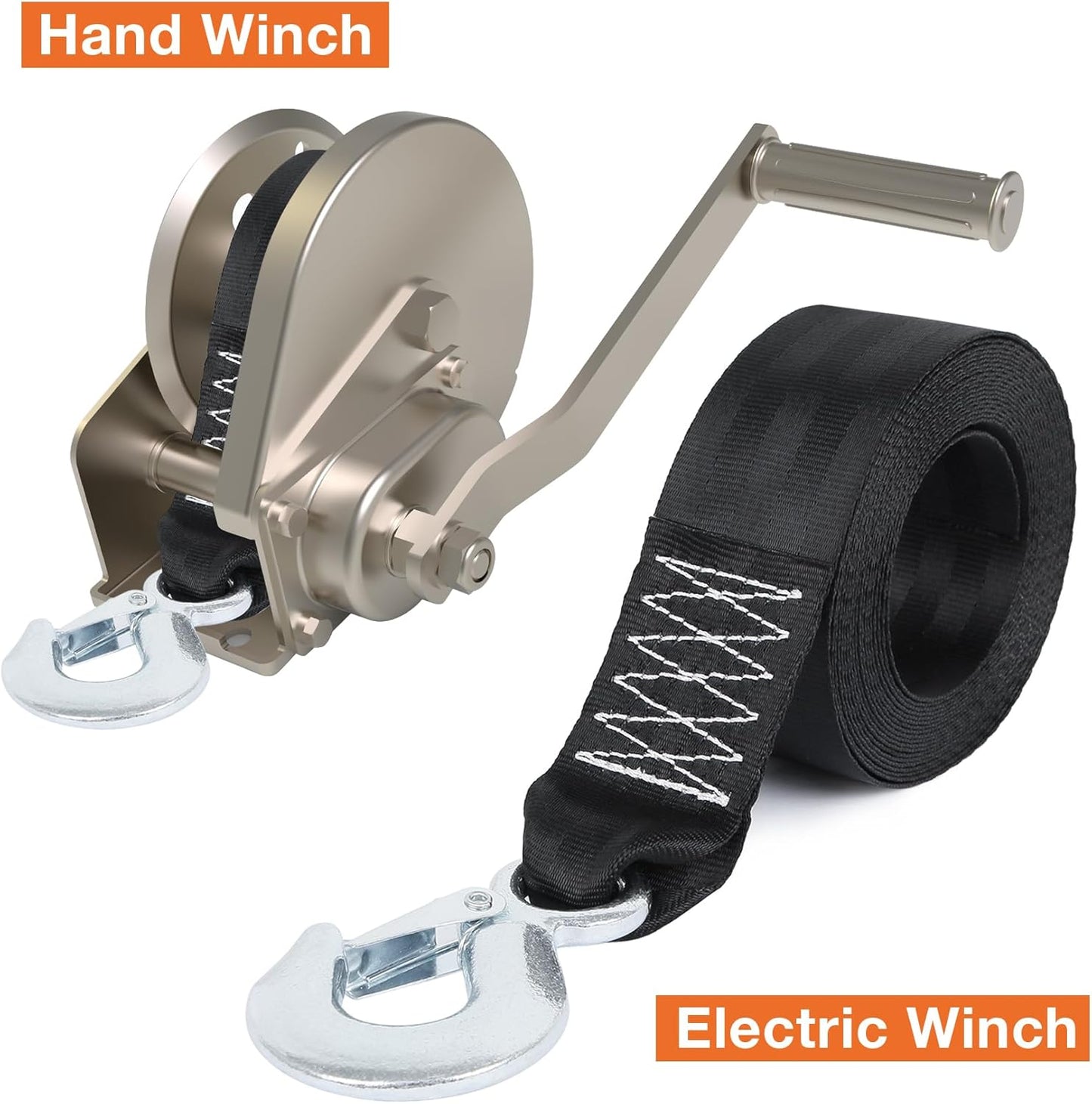 Boat Winch Strap with Safety Snap Hook 2" x 20 Ft for Pontoon/Bass/Fishing Boat Straps Trailer 10000 lbs Tow Ropes for Towing Vehicles, ATV,Jet Ski,Powerboats,Canoe,Kakak,Wave Runner Accessories