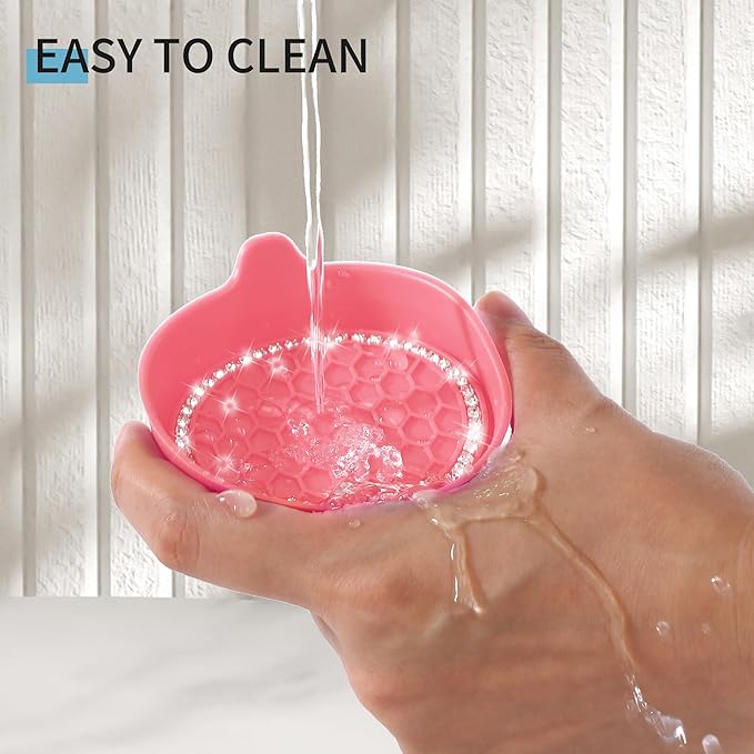 Amooca Car Cup Coaster Universal Non-Slip Cup Holders Bling Crystal Rhinestone Car Interior Accessories 2 Pack Peach Pink