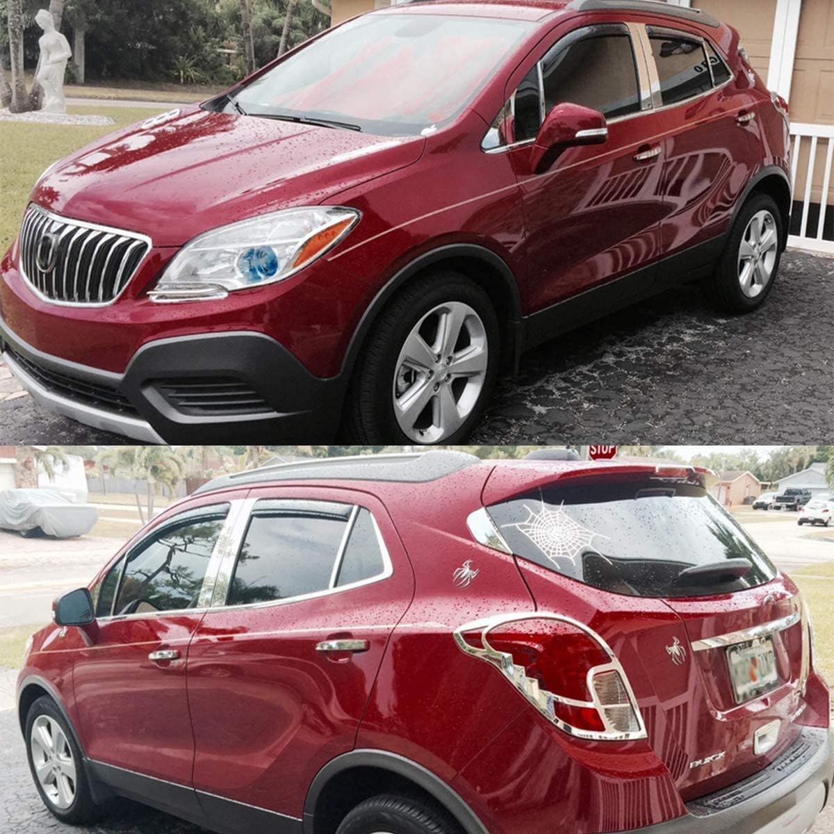 Lightronic Extra Durable Clip-on in-Channel Auto Vent Window Visor, Fits 2013-2022 Buick Encore (Not Fit GX), 2013-2022 Chevrolet Trax, UV Protection Rain Guard, Original Wind Deflector, Smoke, 4Pcs