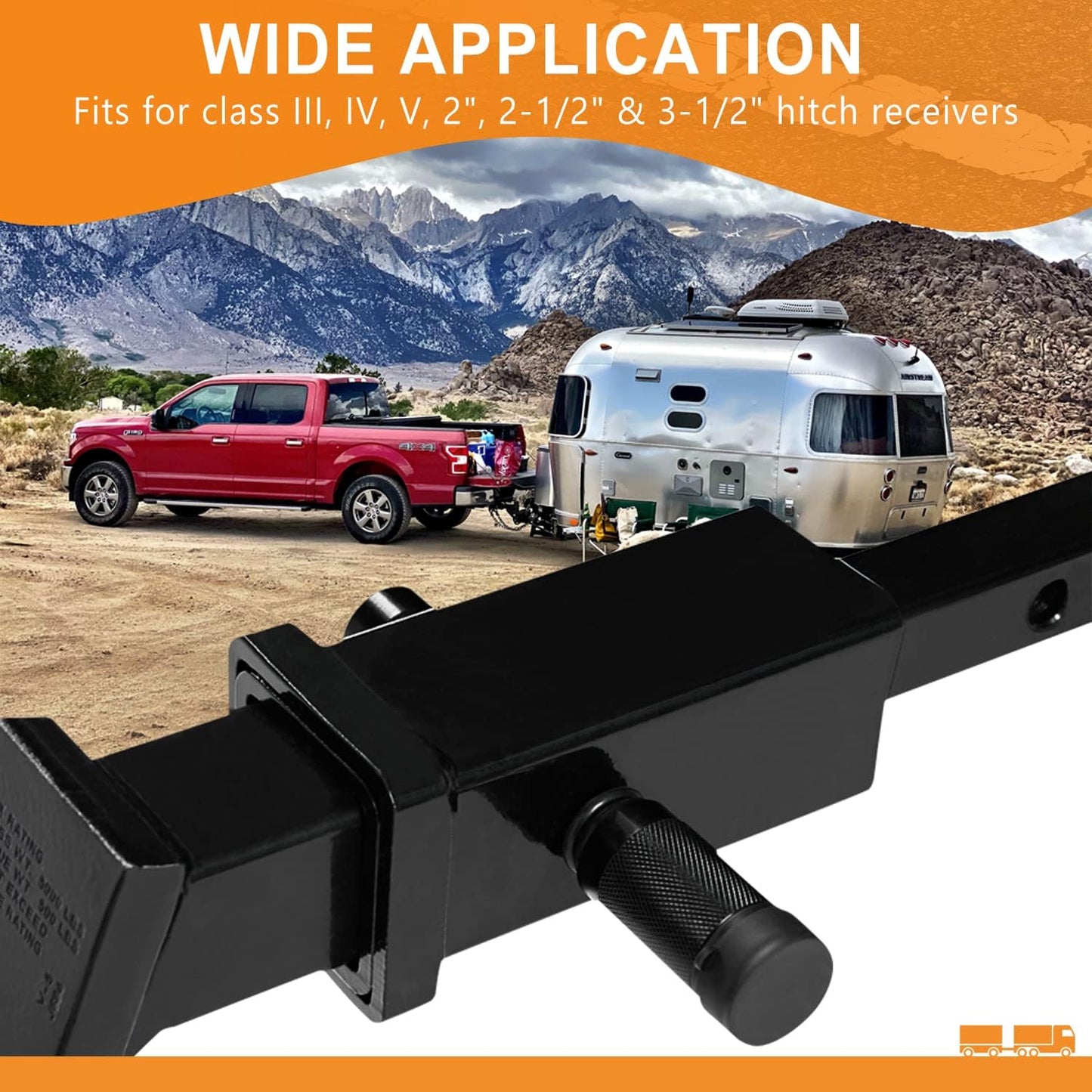 Trailer Hitch Locks, 5/8'' Dia and 3-1/2” Long Trailer Lock Fits Class III IV 2" and 2-1/2"Receiver Tubes for Trailer Truck Car and Boat Receiver Lock (2 Pack)