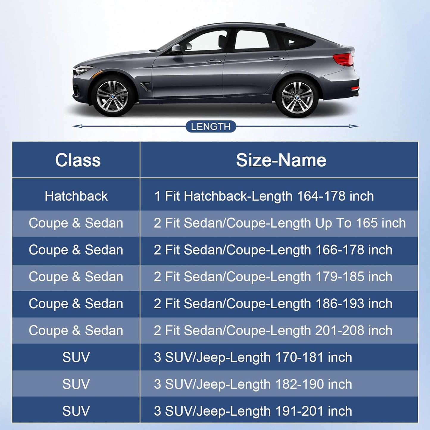 SUV Car Cover Waterproof All Weather for Automobiles, Full Exterior Covers for Jeep (170-181 inch) Universal Fit for Toyota RAV4, Jeep Compass, etc. Rain Winter Sun Snow Protection.