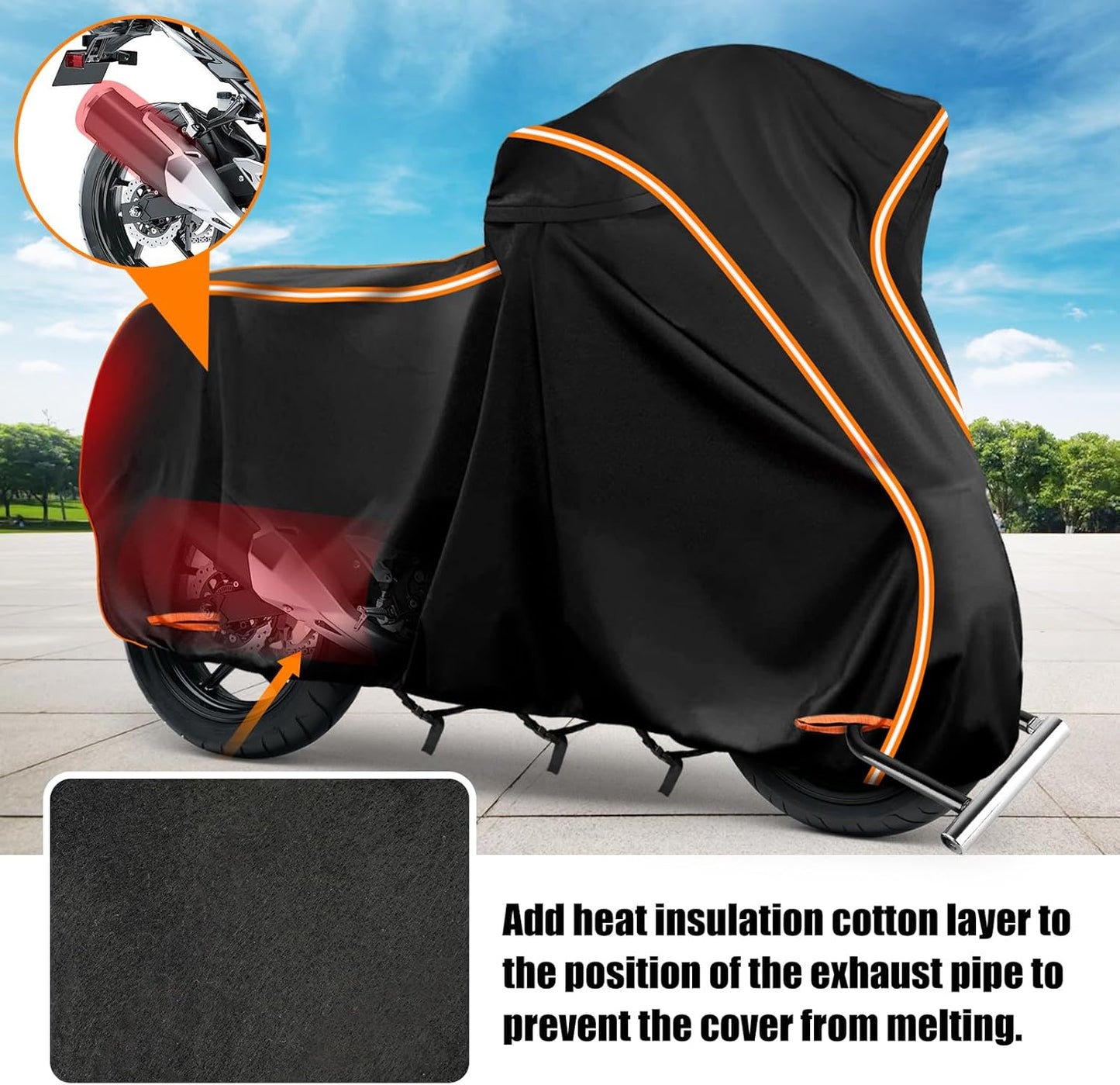 420D Motorcycle Cover for Kawa Ninja 400 500 650 Z900 Zx6r/Yamaha R1 R3 R6/BMW F 900R Street Without Trunk Models,Outdoor Bike Cover Windproof Heavy Duty Waterproof Protection