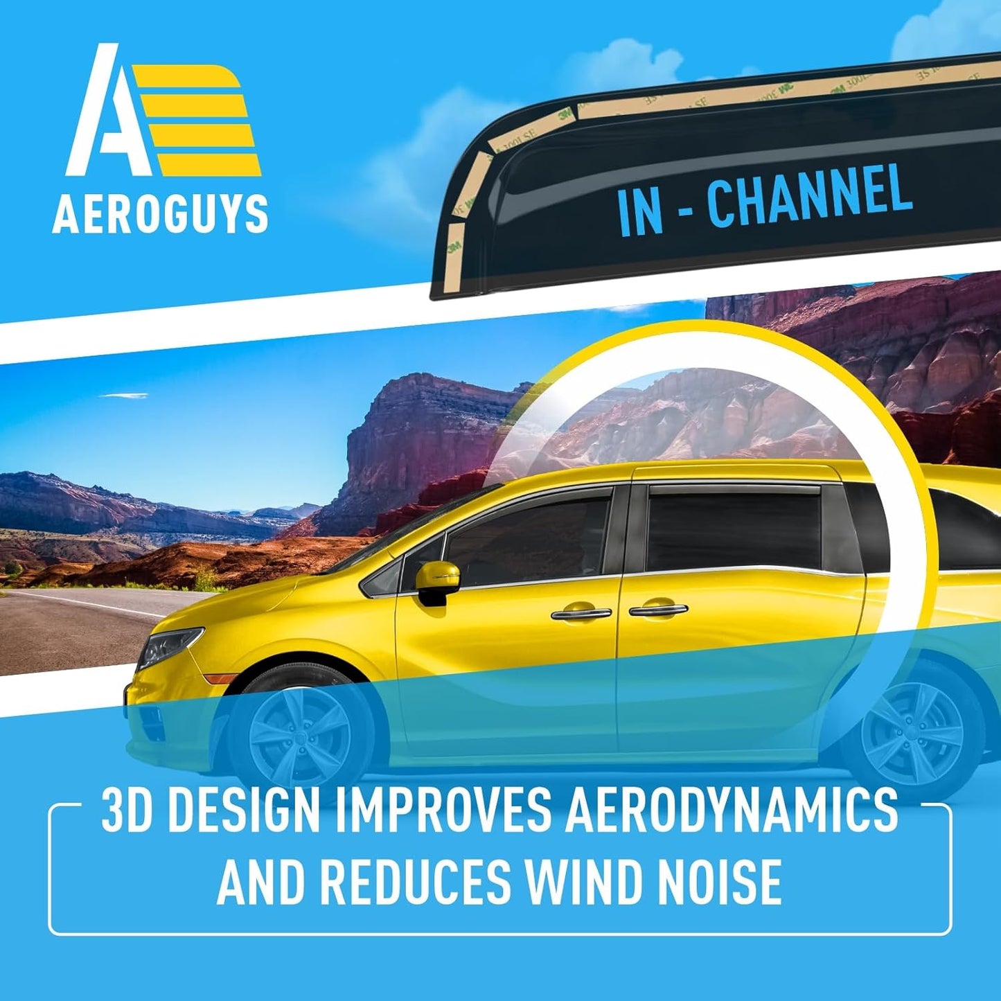 Extra Durable Window Deflectors in-Channel Window Visors Rain Guards Fit for Honda Odyssey 2018-2025, Sun Visors, Wind Vent for Shades, Exterior Car Accessories - 4pcs. AG0765