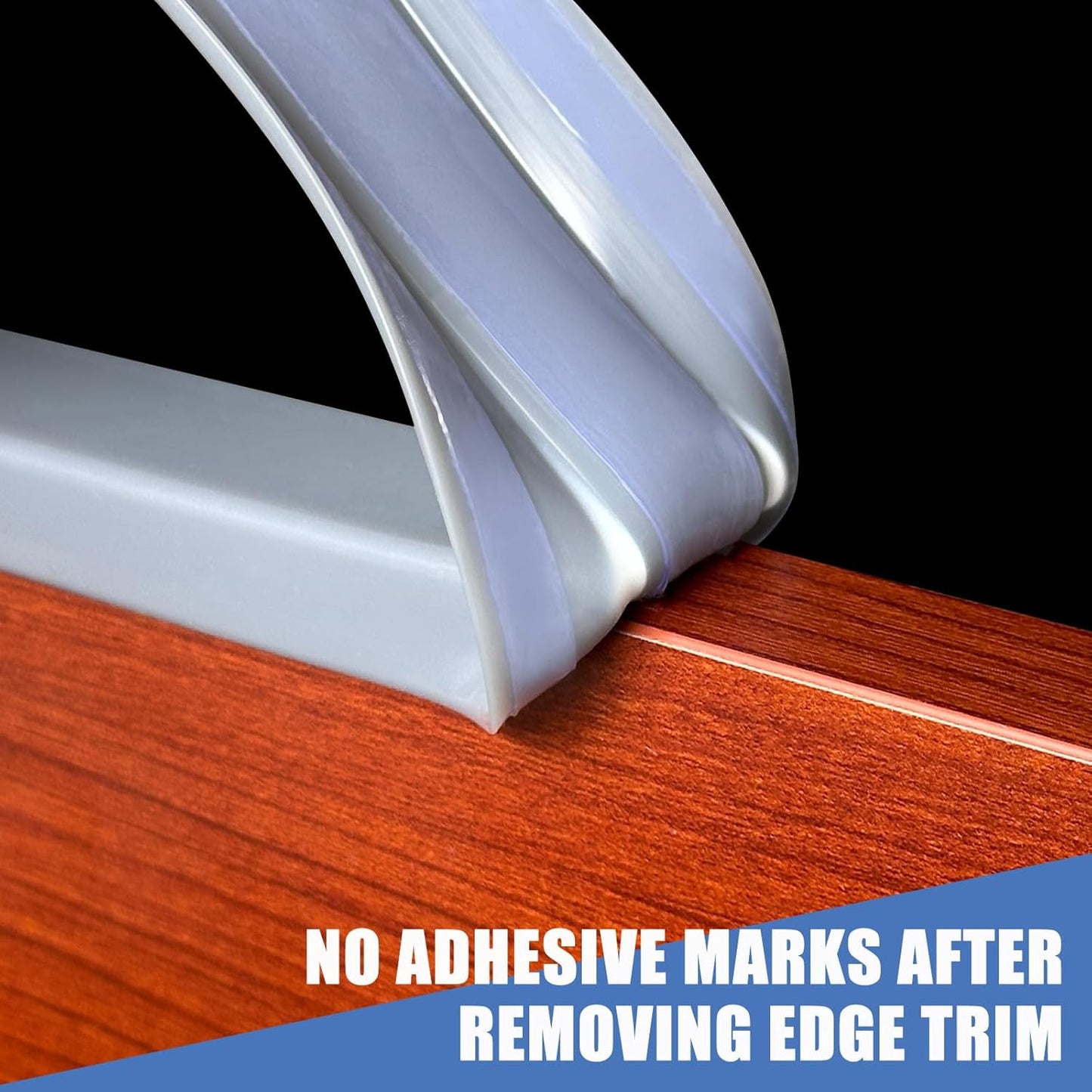 Rubber Edge Trim, Flexible Self Adhesive U Shaped Peel and Stick Edge Banding, 1-1/2"(38mm) U Channel Edge Protector, Edge Guards for Woods, Furniture, 20Ft, Grey Color
