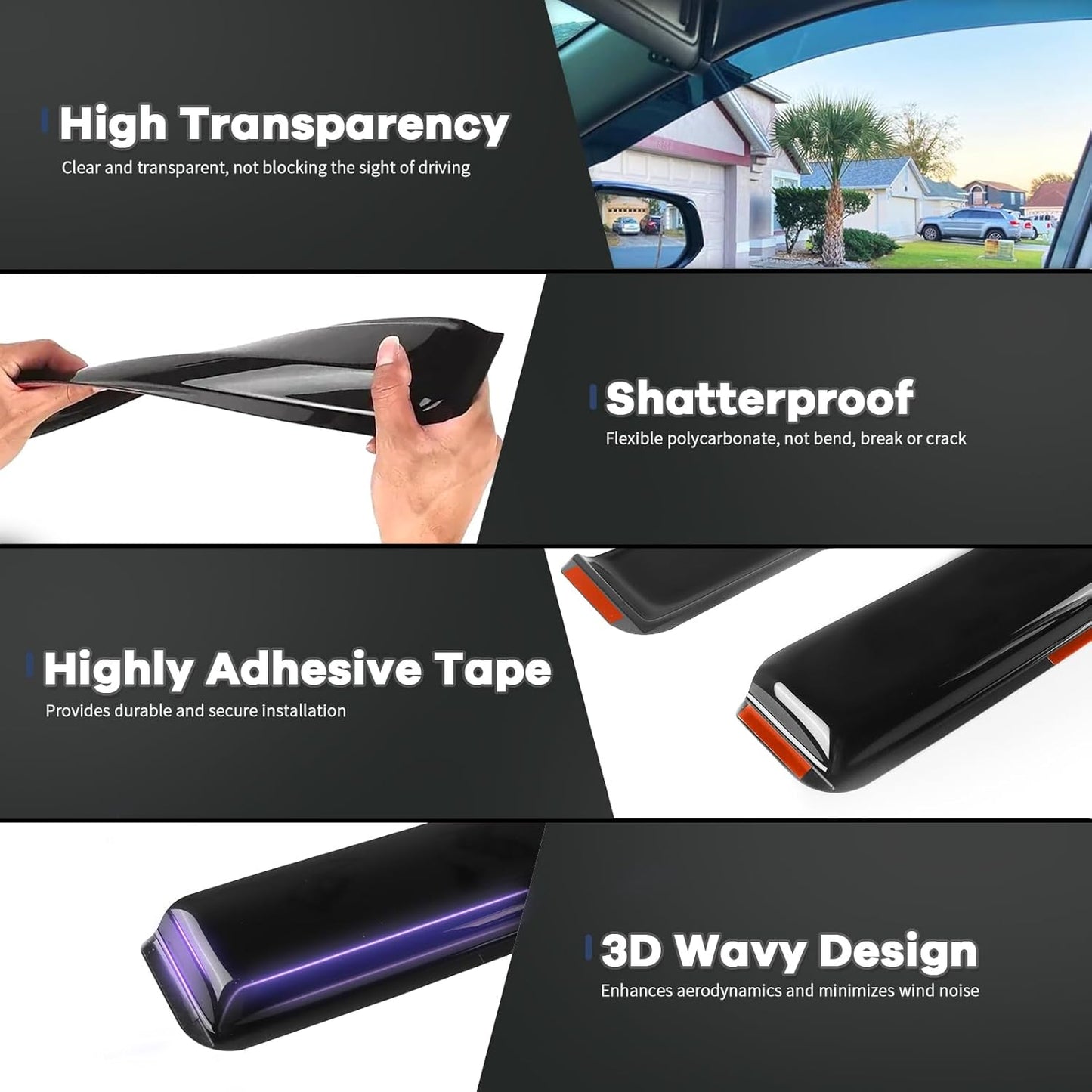 in Channel Auto Rain Guards Fit for 2011-2016 Impreza Hatchback, 2013-2015 Subaru XV CrossTrek, 2016-2017 CrossTrek, Durable Wind Deflector Vent Window Visor Shade, 4PCS