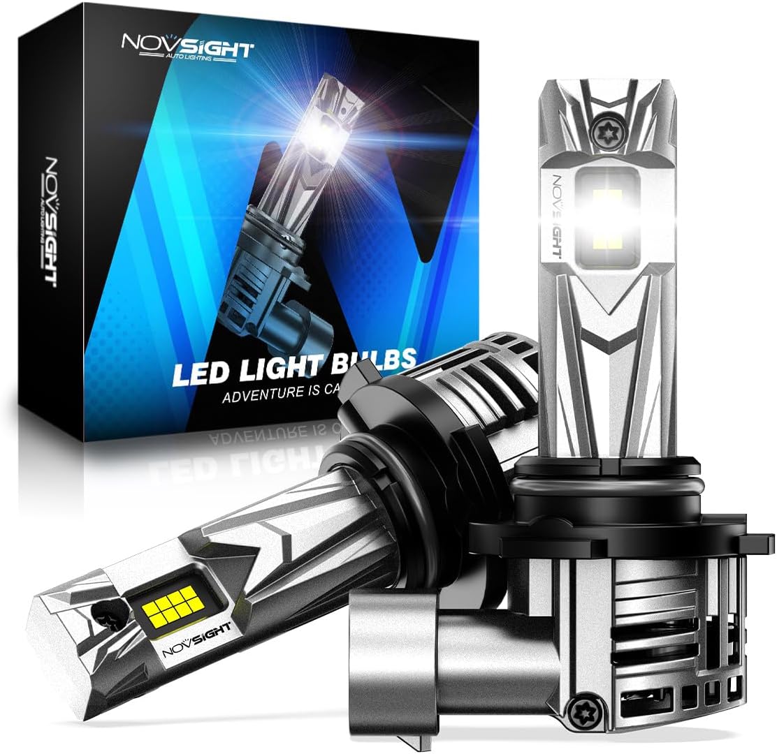 NOVSIGHT 9005 Fog Light Bulbs,600% Brightness,40000 Lumens,140W 6500K Cool White,Plug and Play, Pack of 2
