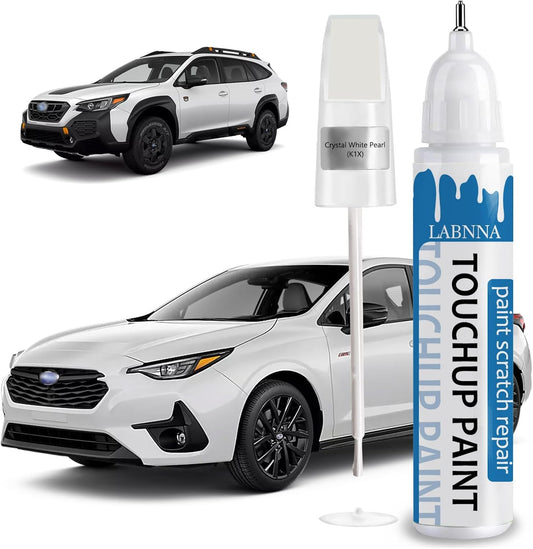 Crystal White Pearl(K1X) Touch Up Paint for Subaru-Exact Match 2 in 1 touchup Paint Pen for Chips and Nicks Repair Car Paint Scratch Repair Kit