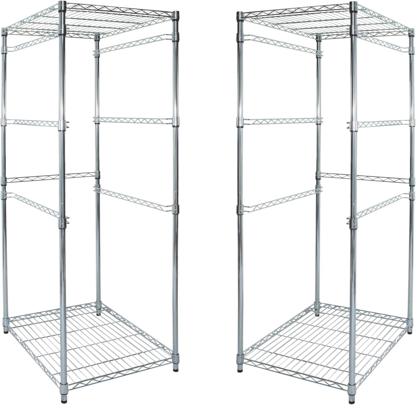 SafeRacks 2 Pack 5-Tier Steel Tote Rack - Maximize Space, Declutter, Organization, NSF Certified, Bin Storage for Garage, Pantry, Kitchen, Workspace, 5 Shelves, 31″ x 23″ x 68″, Zinc
