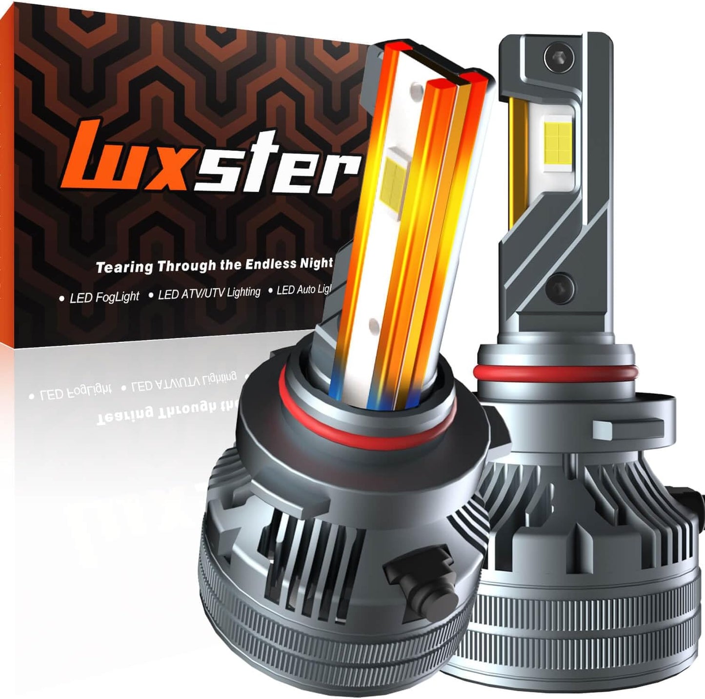 LUXSTER | Punisher 9005 HB3 LED Bulbs, 9145 H10 Foglight, 40000LM Ultra Bright, Triple Copper Pipes Cooling Tech(Unique), Plug-N-Play Installation, 6000K Pure White, IP68 Waterproof, Pack of 2