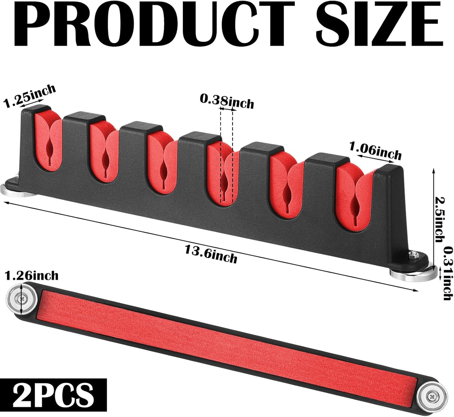 2 Pcs Magnetic Fishing Rod Holder for Car Fishing Pole Rack Vertical Rod Storage Holders for Truck Bed Boat Wall Garage Door