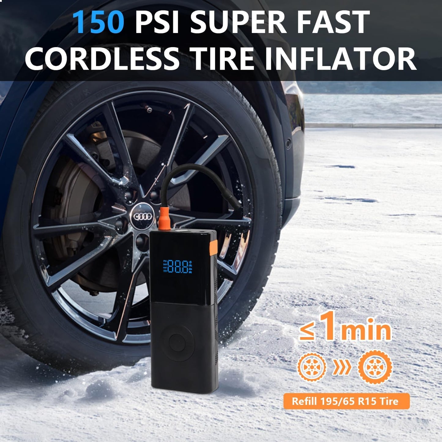 Car Jump Starter, 3000A Car Battery Jump Starter Pack for Up to 9.0L Gas and 7.0L Diesel Engines, 12V Auto Battery Booster, Portable Jump Box with LED Light & Jumper Cable (Black)