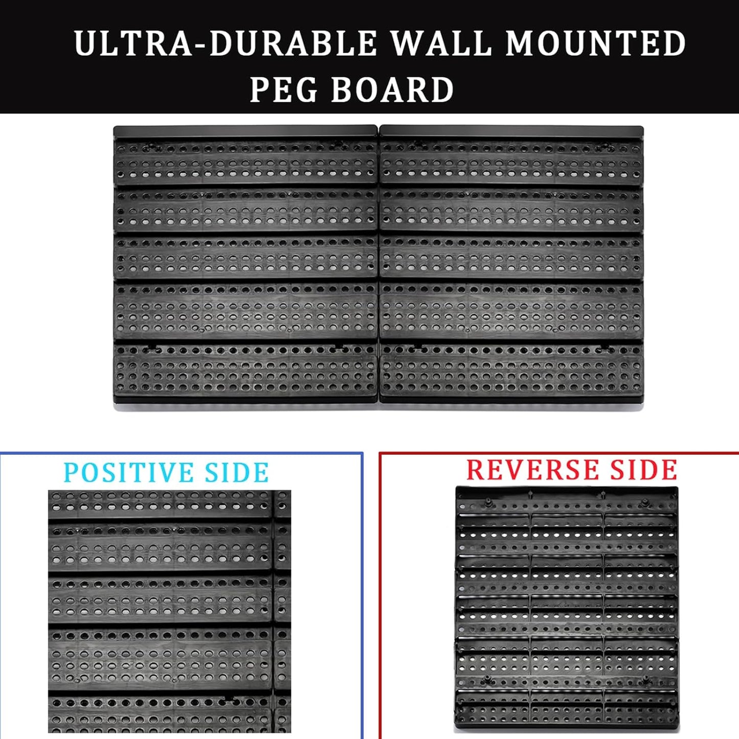 Wall Mounted Storage Bins Parts Rack 4 Colors Bin Organizer Garage Plastic Shop Tool, Garage Organizers and Storage (Style-Classic) 25.2"*16.2"