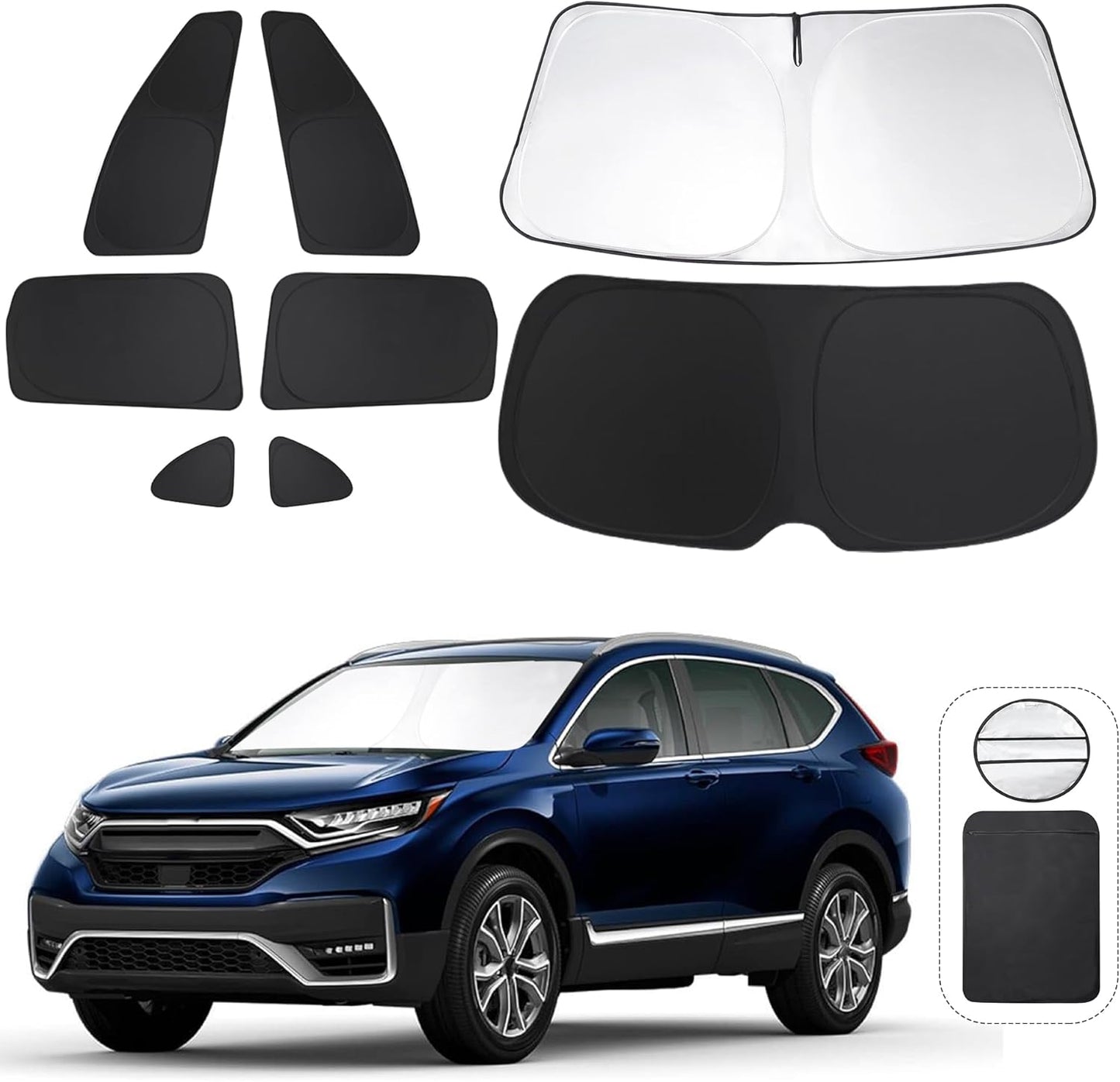 TINGLU Window Shades for Honda CR-V CRV 2017-2022 Accessories Car Side Full Windows Rear Triangular Windshield Sun Shade Sun UV Rays & Privacy Protection for Camping,Napping,and Relaxing 8PCS