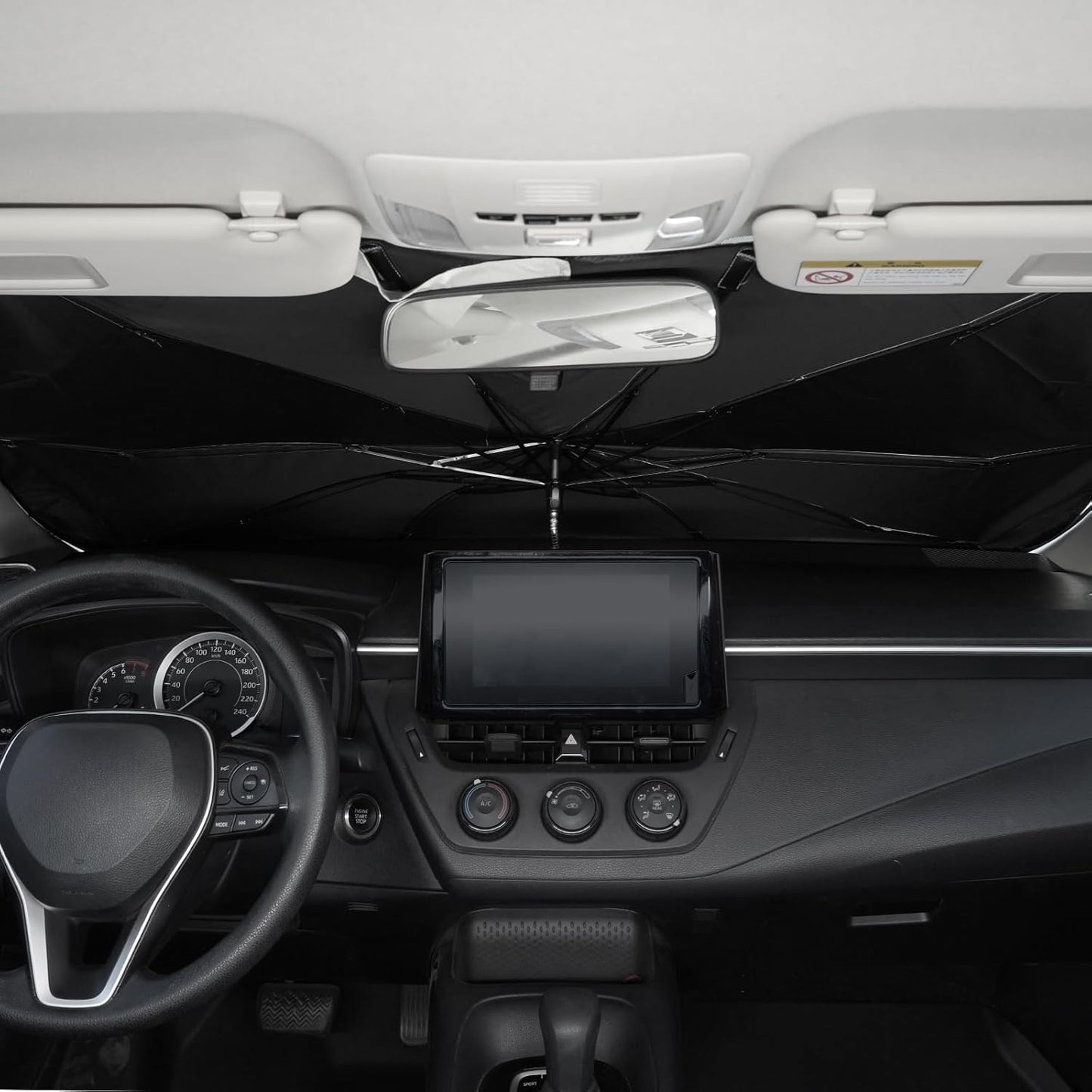 Umbrella Sunshade for Corolla Cross 2025 Accessories, Foldable Windshield Cover Sun Shade Umbrella Visor with UV Block Windshield Heat Insulation (for Toyota Corolla Cross 2022-2025)