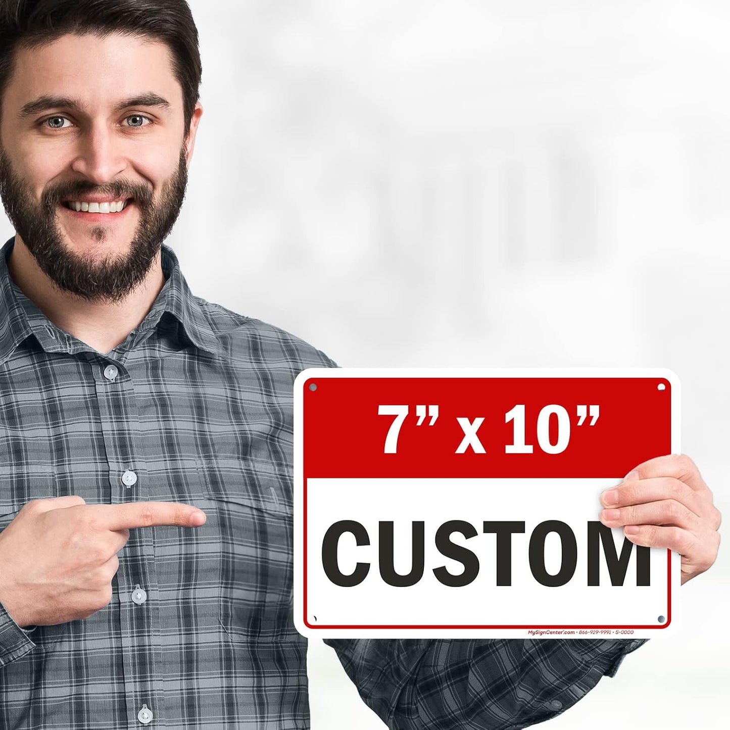 Custom Sign, Custom Sign for Business, Indoor/Outdoor use. 7x10 Inches, Rust Free .040 Aluminum, Fade Resistant, Made in USA by My Sign Center (Header)