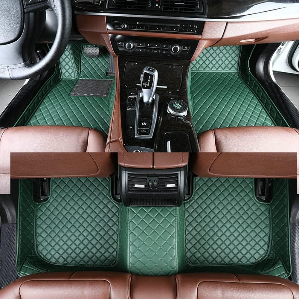 Custom Car Floor Mat Compatible with BMW Mercedes-Benz Toyota Cadillac Lexus Honda Infiniti Nissan Hyundai Kia Audi All Models Cars Sedans SUVs Automotive Mats (Green)