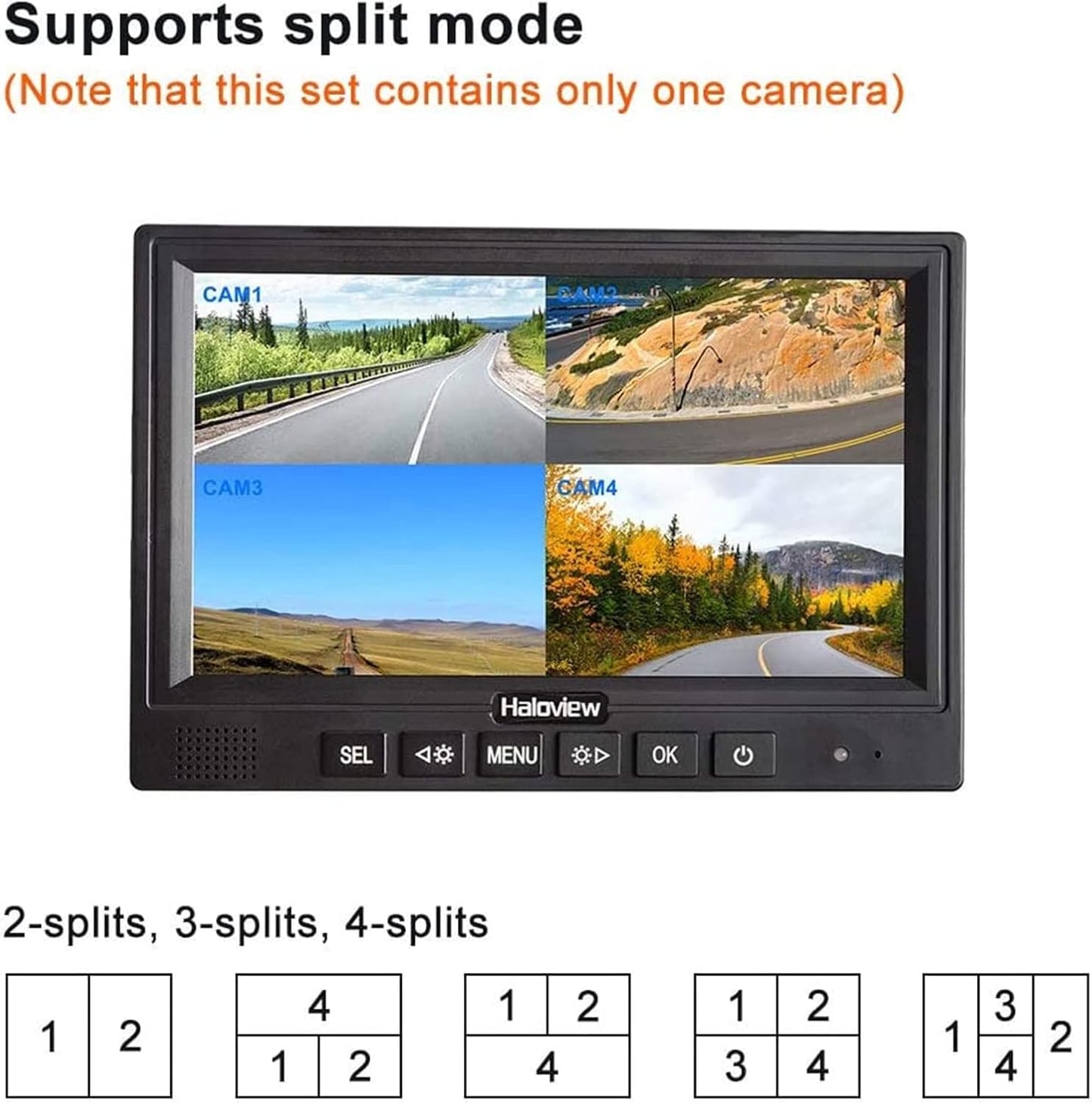 Haloview MC7108 Wireless RV Backup Camera System 7'' Monitor Built in DVR Rear View Camera with Infrared Night Vision and Wide Viewing Angle for Truck/Trailer/RV/Pickups/Camping Car/Van/Farm
