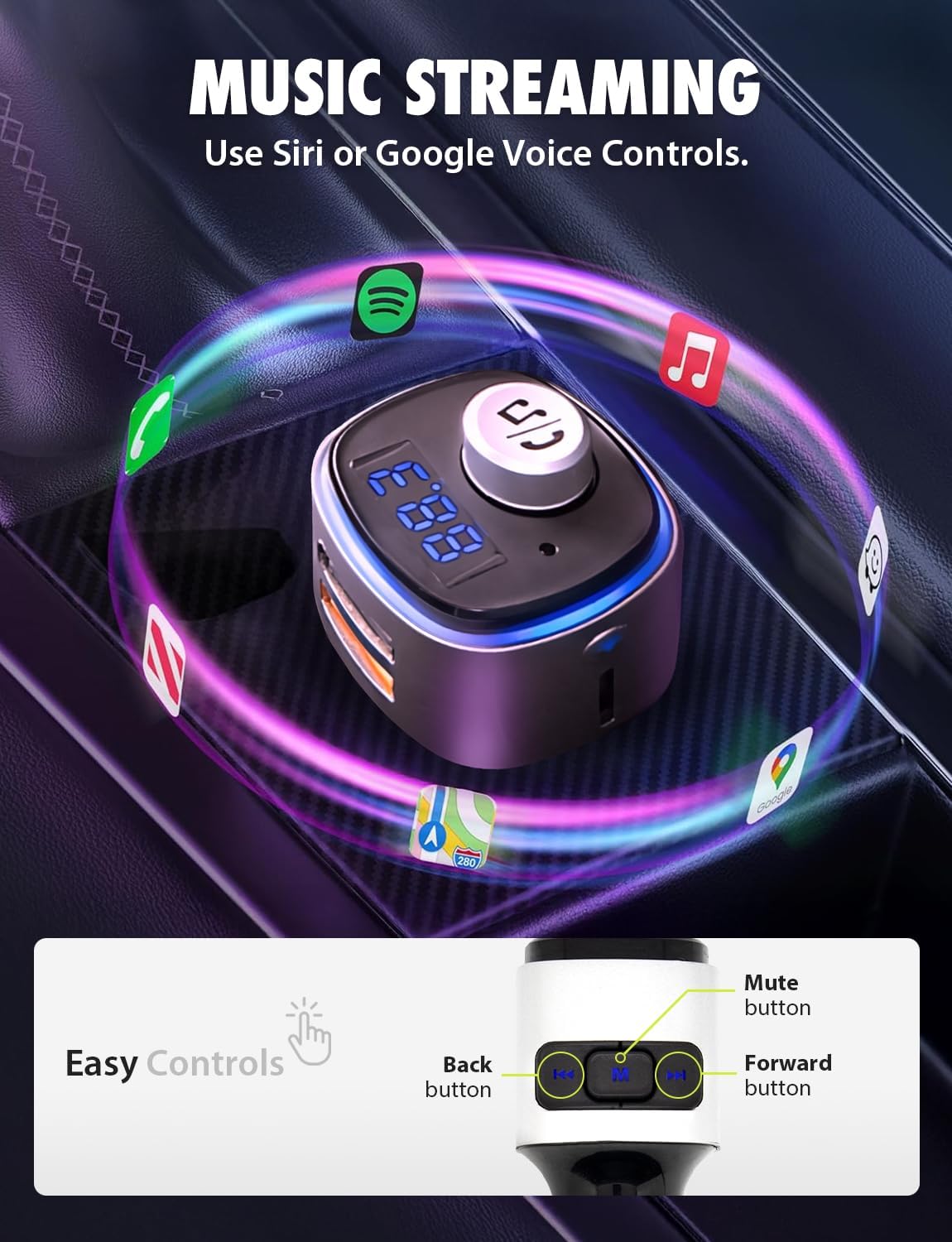 Bracketron Roadtripper Voice Car Audio Bluetooth FM Transmitter - BT5-767-2