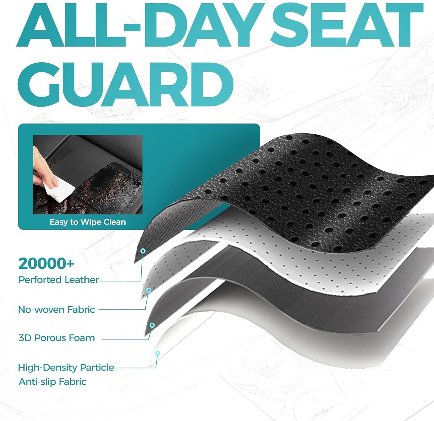 for Toyota Camry Seat Covers XLE XSE V6 2018 2019 2020 2021 2022 2023 2024 - Waterproof Breathable Leather Seat Covers for Cars, Custom Fit Car Seat Covers Full Set, Black Not for Hybrid