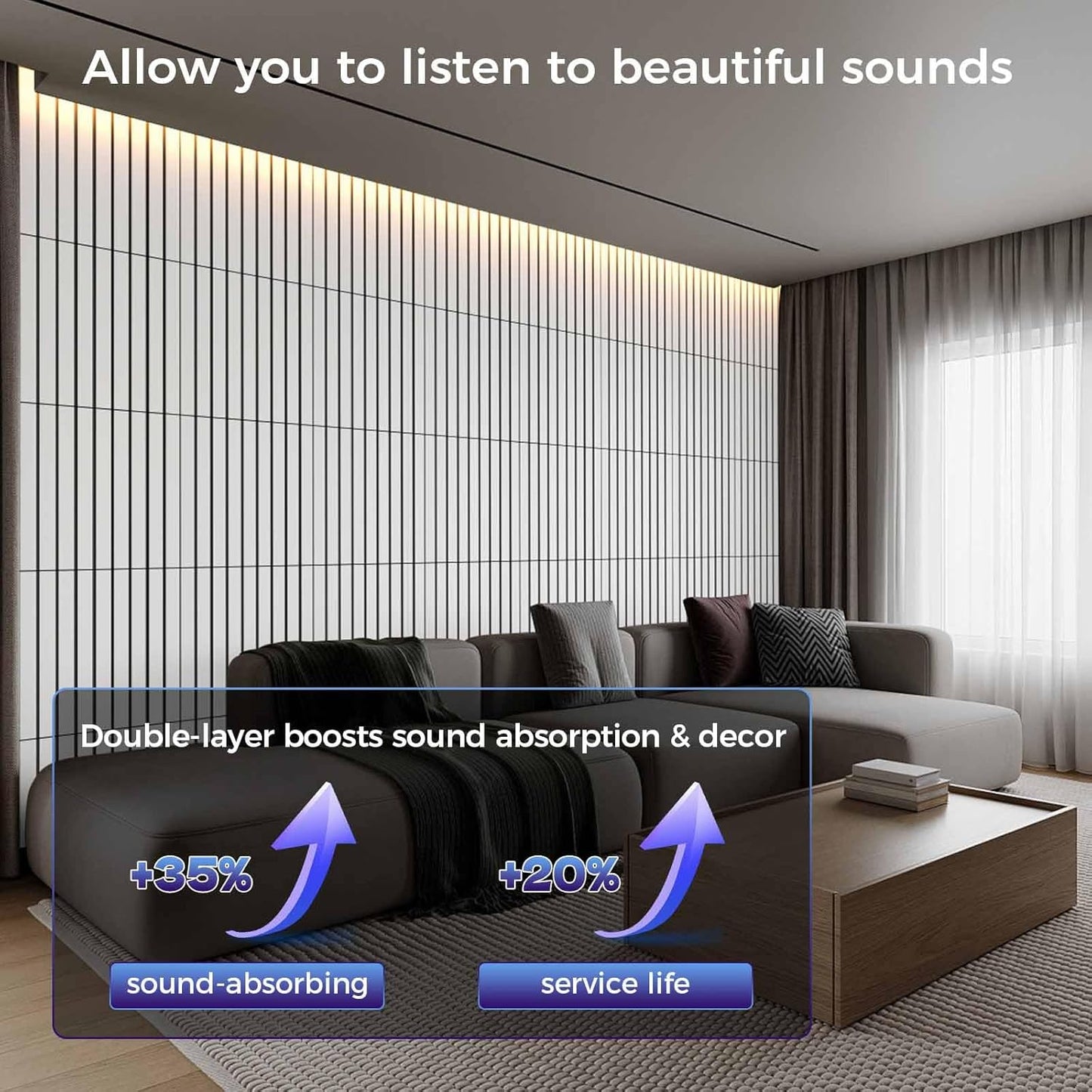 8 Pack 2-Layer Large Soundproof Wall Panels, 15.7 x 15.7 x 0.43 in Sound Proof Foam Panels for Walls, 0.9lb/ft³ High Density, 3D Acoustic Panels,Artistic Noise Dampening Panels White&Black