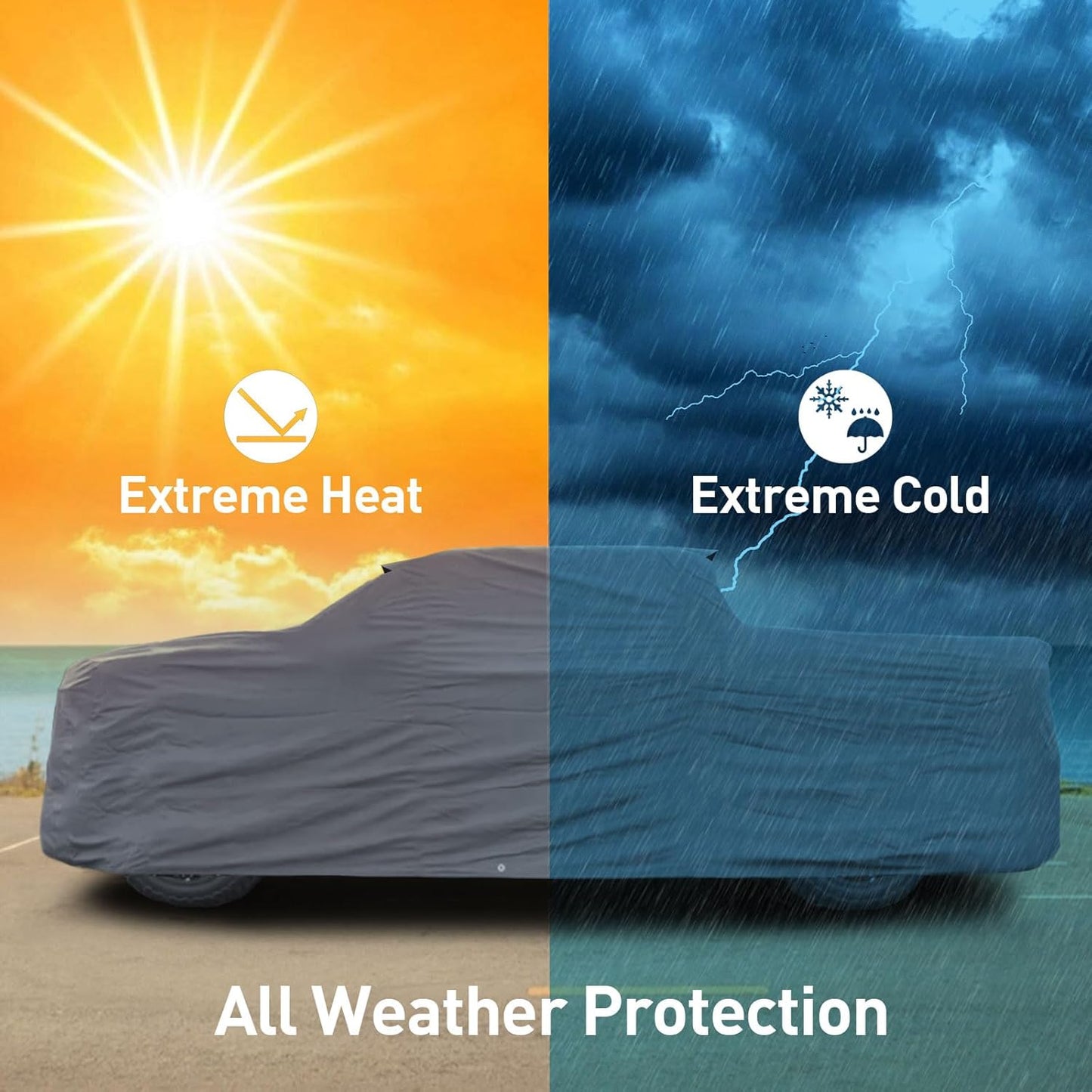 USCarCover Supreme All Weather Protection, Breathable Car Cover for Jeep Gladiator 2020-2025 Truck Upgraded Fabric Semi Custom Fit Pollution, Dust, Sun, Snow, Rain