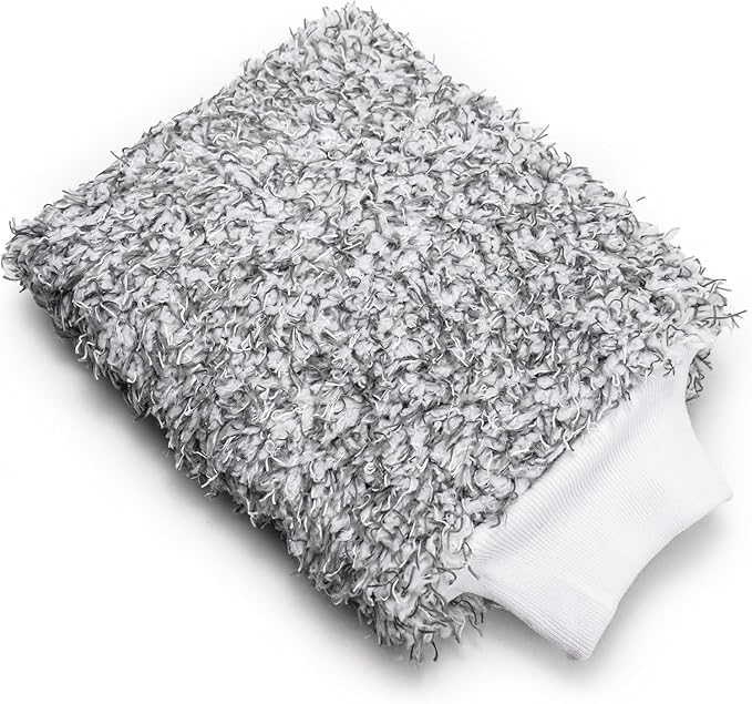 Blackline Microfiber Automotive Wash Mitt -Premium Scratch Free Wash Mitt for Car Cleaning|Car Detailing Accessory Works with Bucket, Car Shampoo, or Foam Cannon | 70%/30% Microfiber Blend, 9"x11"