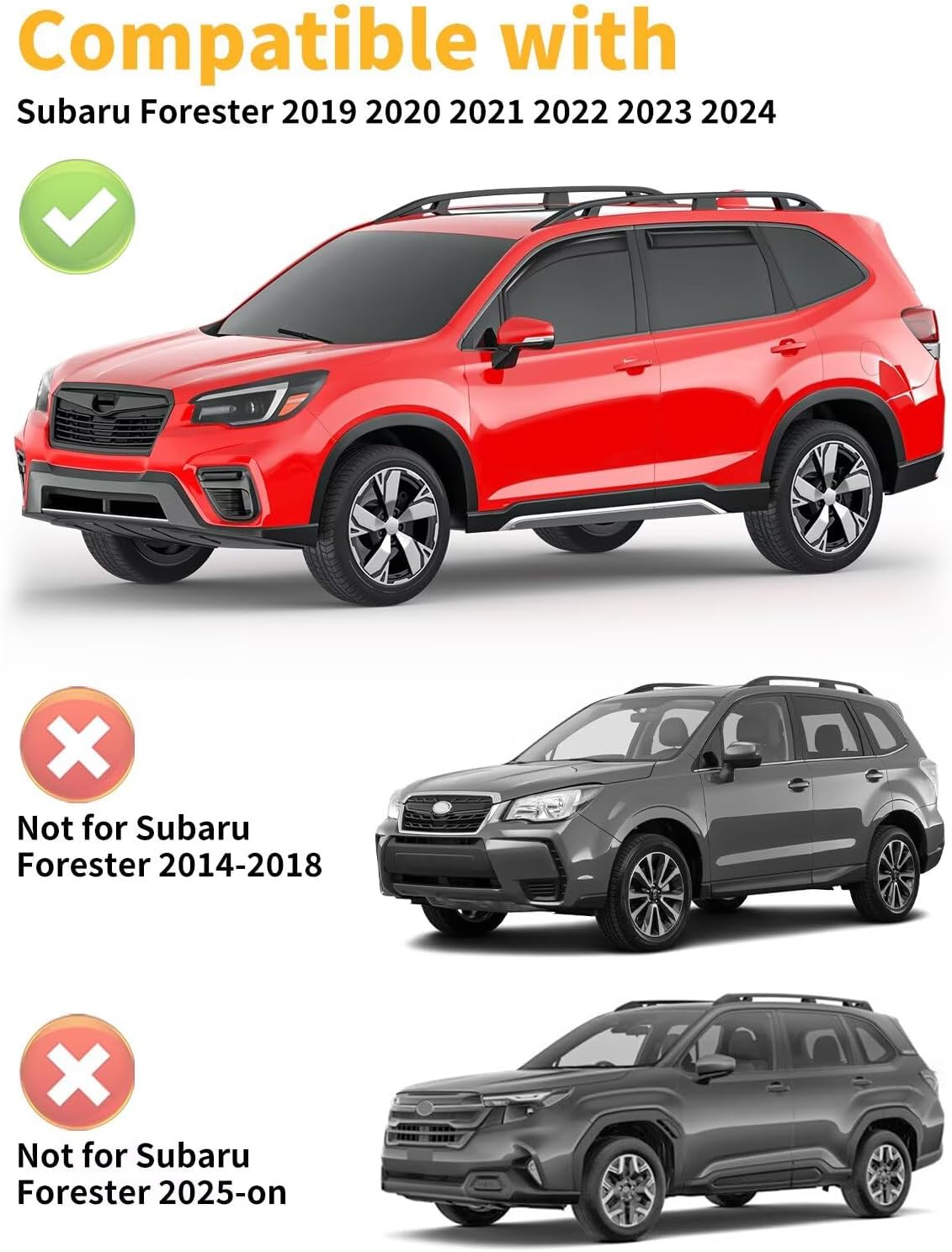 in-Channel Window Rain Guards Fit for Subaru Forester 2019 2020 2021 2022 2023 2024 Extra Durable Window Visors Window Deflectors Vent Visors Vent Shades Car Accessories-4 pcs 2-Q17