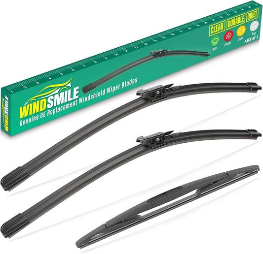 24" 21" 12" Windshield Wiper Blades Replacement for Buick Enclave 2012 2013 2014 2015 2016 2017 Premium All Weather Front Rear Wipers Set - OEM Quality (Pack of 3)