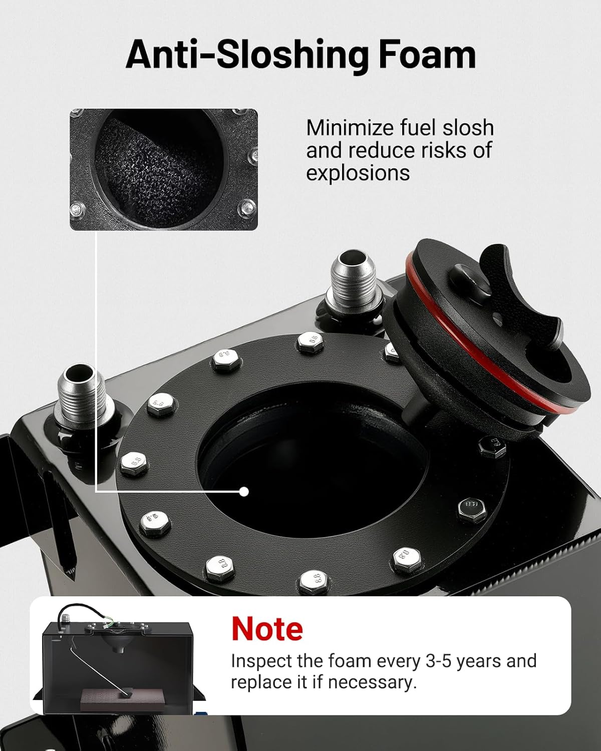 EVIL ENERGY 1 Gallon Fuel Cell Gas Tank Aluminum with Cap Street Drift Black