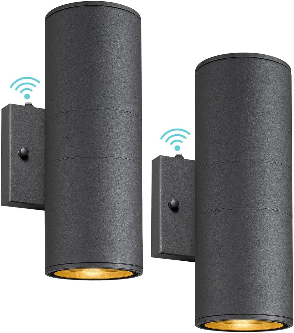 Ken & Ricky Dusk to Dawn Outdoor Lighting,Outdoor Wall Sconce Lights, Black Exterior Lighting Fixtures,Cylinder Outdoor Light Fixtures for House Garage Front Door Patio Entryway 2 Pack