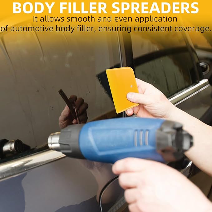 6-Pack Body Filler Spreaders,4/5/6 Inch Plastic Spreader Tool,Reusable Auto Body Repair Kit for Automotive Body Fillers Putties Glazes & Caulks