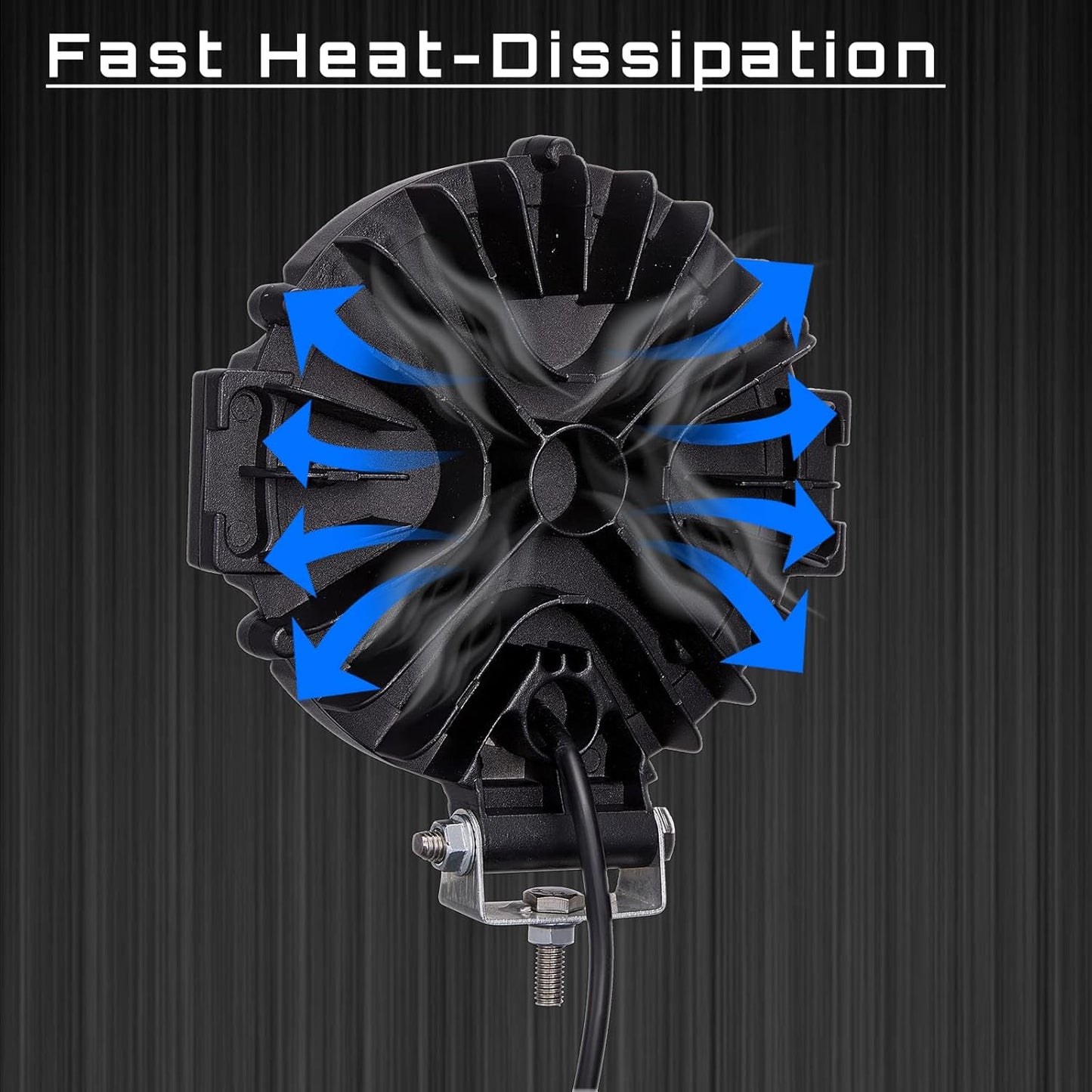 Round LED Light Pods, 7 Inch 120W 10000lm LED Off Road Driving Auxiliary Fog Lights 12V 24V for Trucks ATV SXS RZR UTV Golf Cart 4x4 Car Offroad Lighting Waterproof (2 Pack)