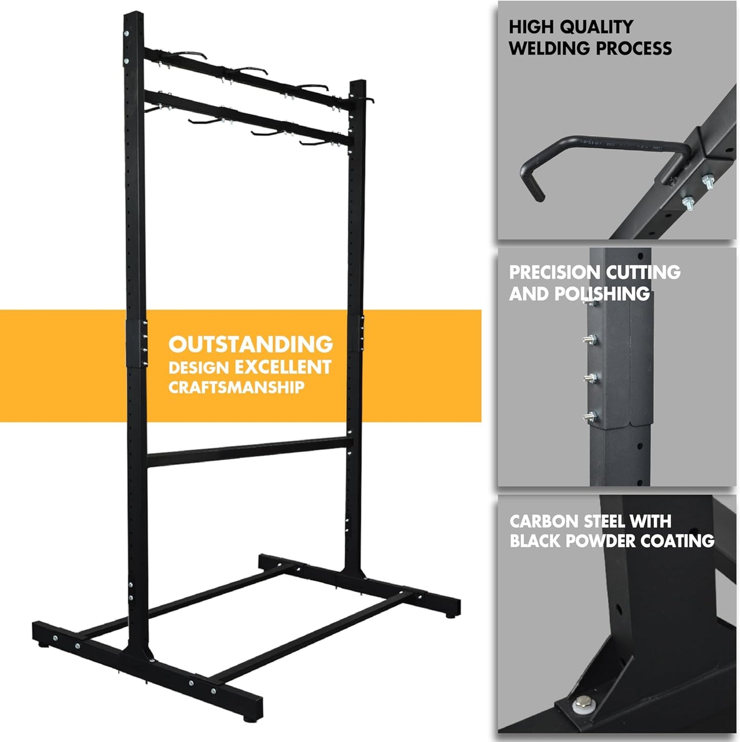 Freestanding 8 Bike Storage Rack for Garage, 2-Sided Bicycle Organizer, Hold Multiple Bicycles, Mountain Bikes, Road Bikes, Kids’ Bicycles and E-Bikes