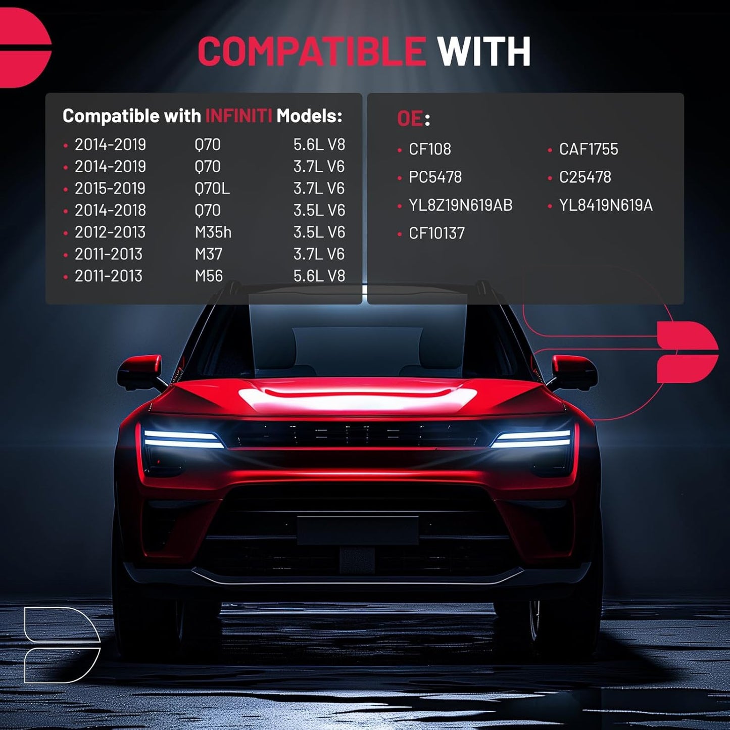 BDFHYK CAF4021C Cabin Air Filter with Activated Carbon Compatible with INFINITI 2012-2013 M35h, 2011-2013 M37/M56, 2014-2019 Q70, 2015-2019 Q70L
