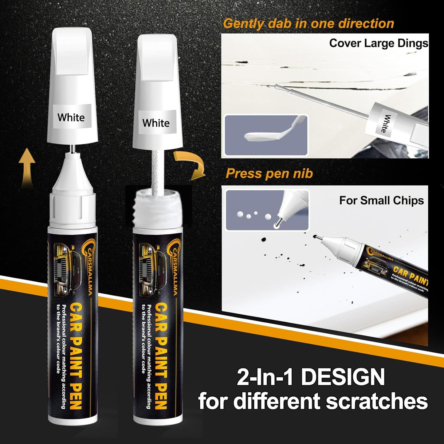 W8/WW8 Quartz White Pearl Tricoat Car Touch Up Paint for Hyundai, Color Accurate Car Paint Scratch Repair Pen Kit Quick & Easy Fix Vehicle Chips and Automotive Nicks Scuff