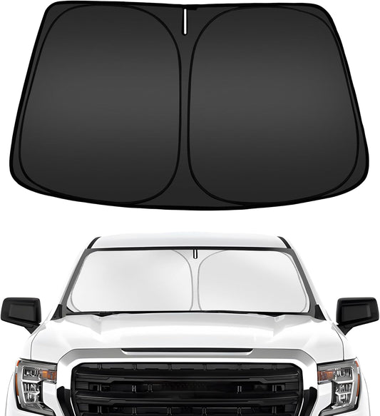 ARISMOTOR Windshield Sun Shade for GMC Sierra 1500 2500 3500 (SLT AT4 Denali) 2019-2025 2026, Custom Fit Foldable Front Window Sunshade Sun Visor Protector, Block UV Rays Keep Your Car Cooler