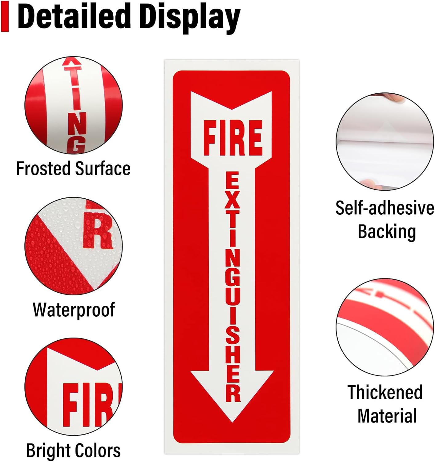 Madrigal Fire Extinguisher Glow in the Dark Sticker Sign,fire extinguisher sign,4Pack-4x12"Premium Self-Adhesive Vinyl for UV, Weather, Scratch, Water and Fade Resistance, Indoor and Outdoor