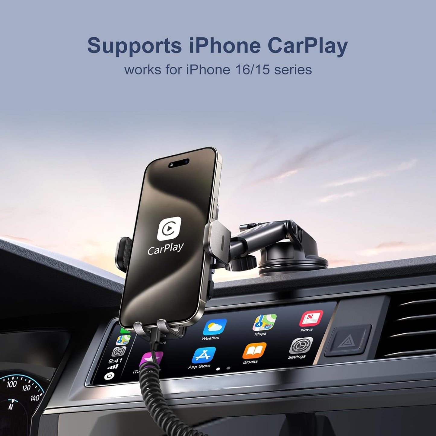 Coiled USB C Cable for Carplay 3ft, Retractable USB A to USB Type C Fast Charging Cord 60W 3A for iPhone 16 15 Pro Max Plus