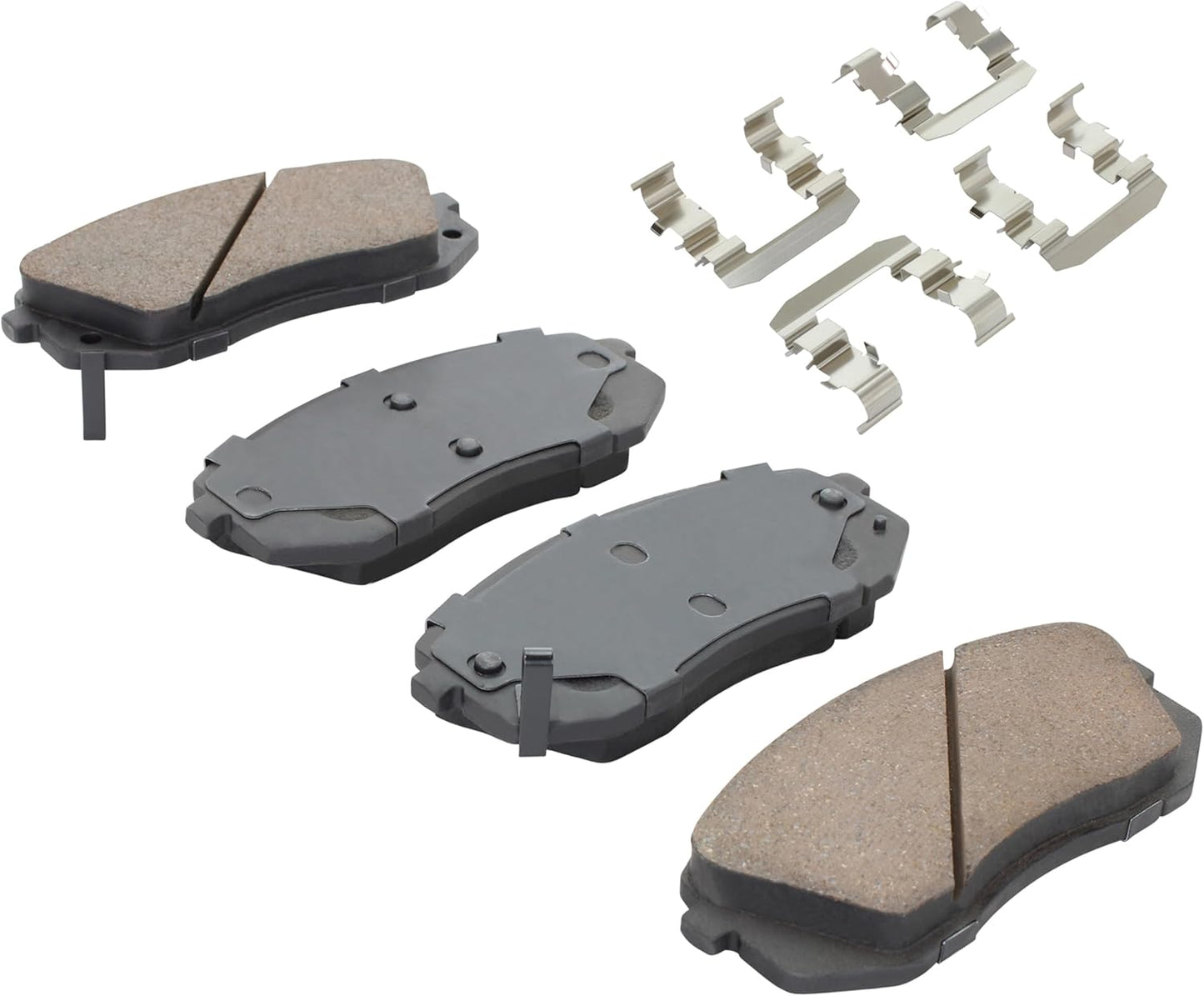 Premium Semi-Metallic Front Brake Pads (1001-1295M) Compatible with Hyundai Sonata 2015-2015, Kia Cadenza 2014-2016, Kia Rondo 2007-2012, Kia Soul EV 2015-2017, Kia Sportage 2011-2016