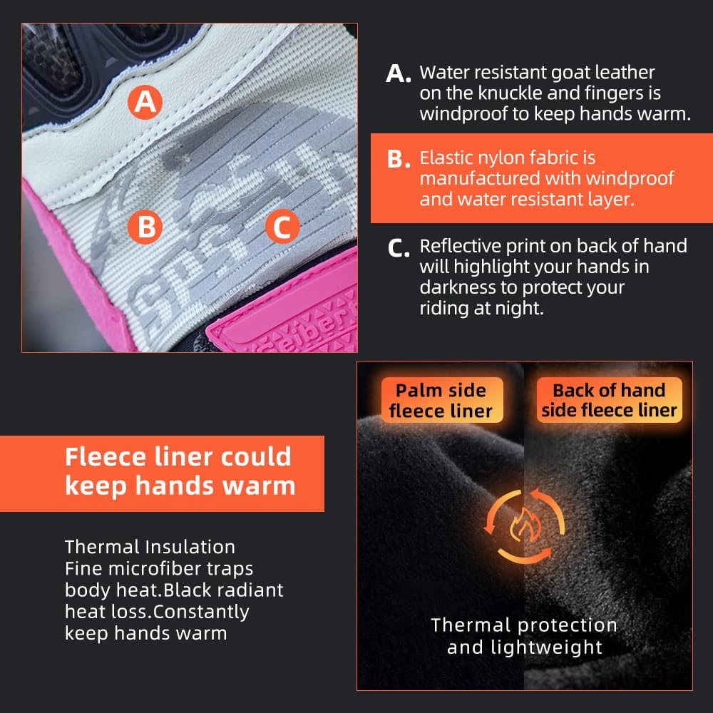 Seibertron SPS Series Touchscreen Motorcycle Motocross BMX ATV MTB Bicycle Cycling Full or Half Finger Gloves Adult and Youth