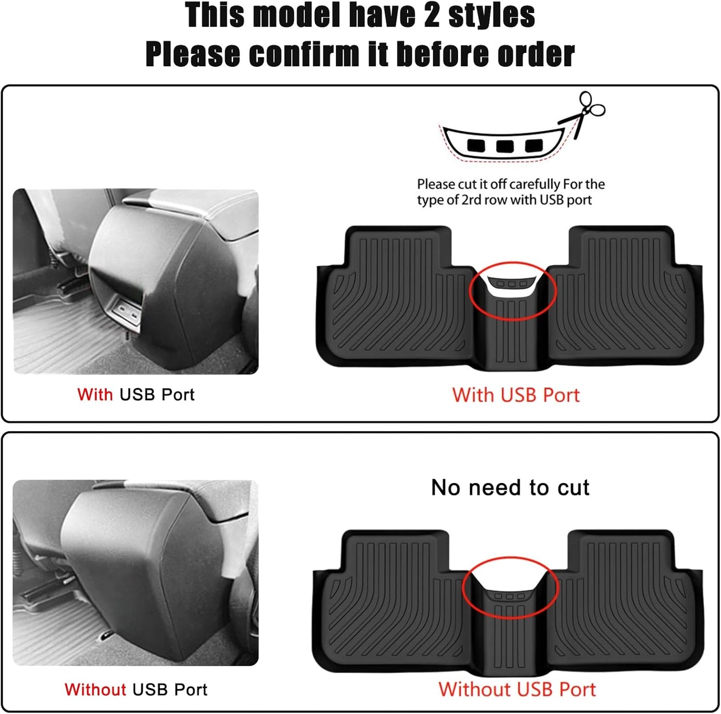 AUXKO All Weather Floor Mats for Honda Civic 2022-2025 2026 Sedan Hatchback Si(Include Sport|2nd Row with&w/o USB Port|Not for Hybrid) Acura Integra 2023-2025 Liners All Season Odorless Anti-Slip