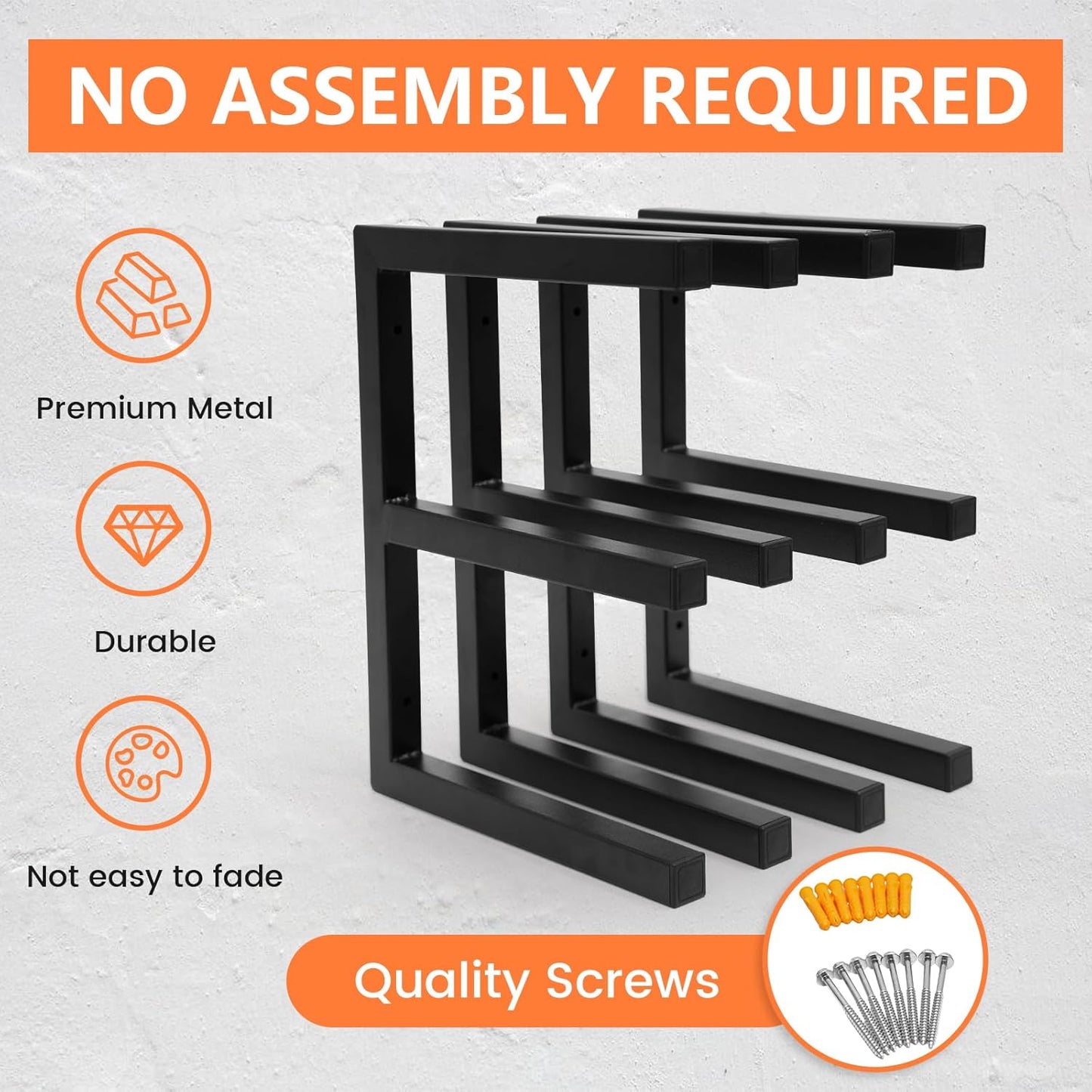 4 Pack Wood Organizer and Lumber Storage Rack Wall Mount, Heavy Duty Wood Storage Organizer Racks with 3-Level System for Garage, Workshop, Basement, Holds Up 220 LBS Per Level (Black)